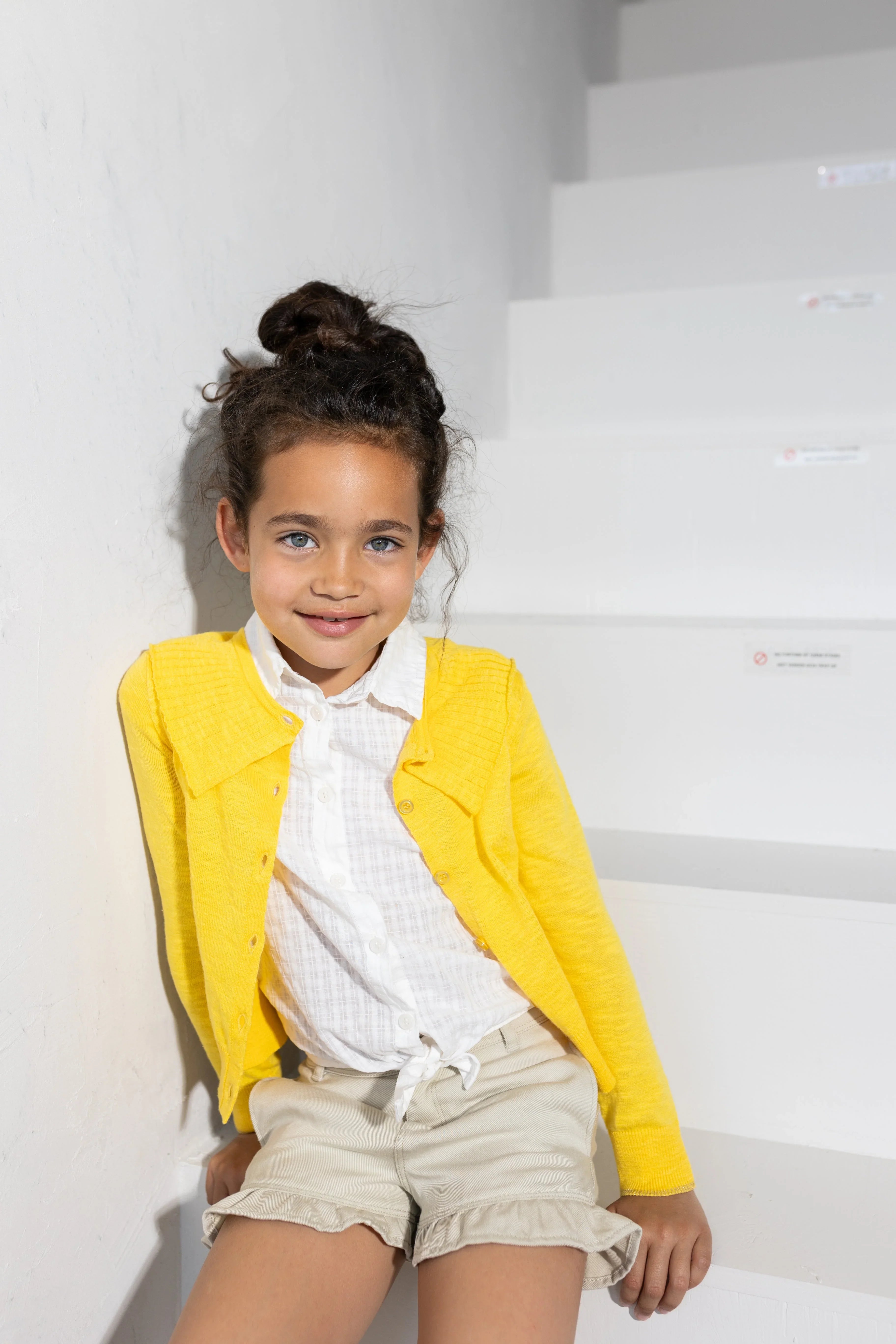 LikeFLO Flo Girls Solid Check Knotted Blouse - LikeFlo