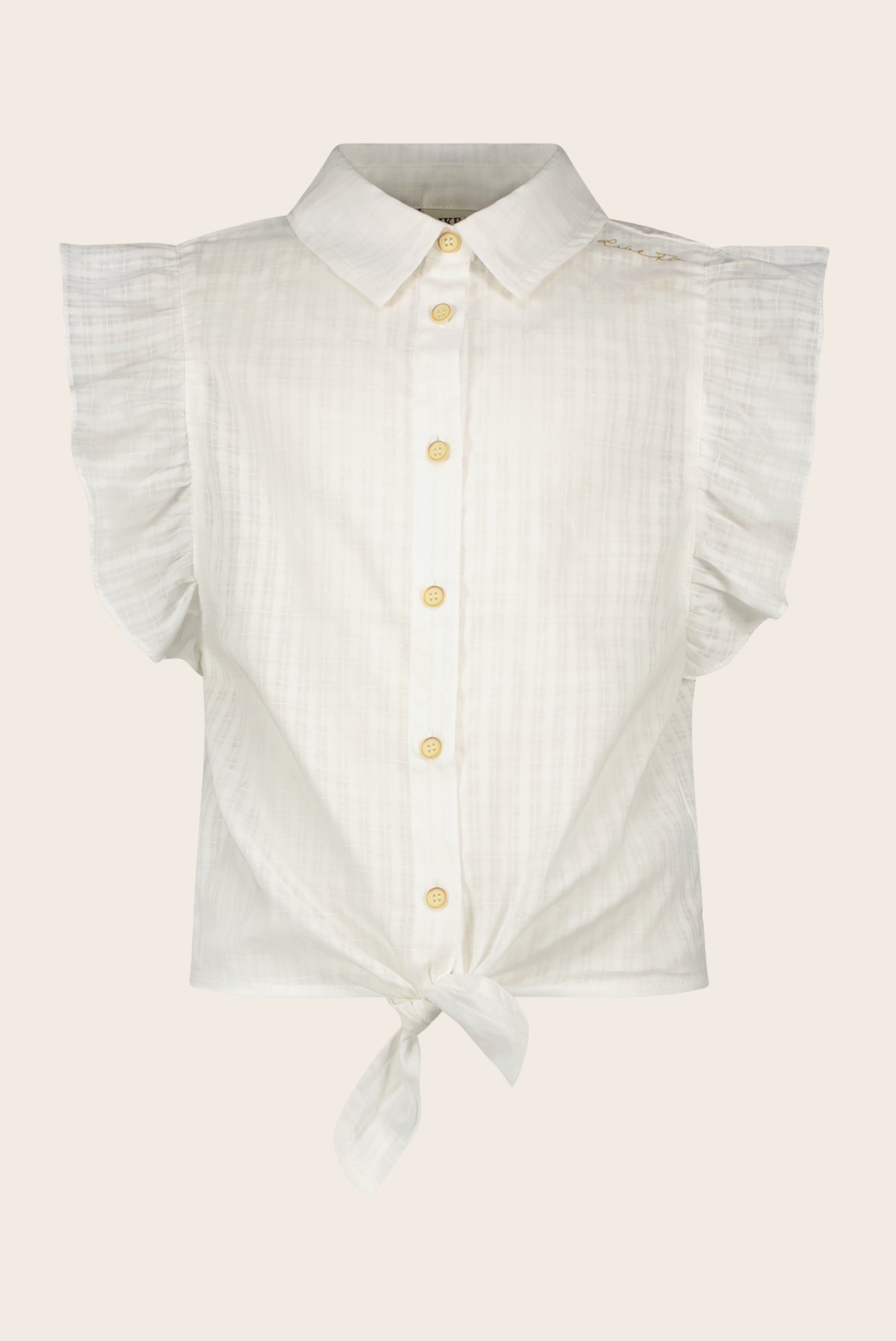 LikeFLO Flo Girls Solid Check Knotted Blouse - LikeFlo