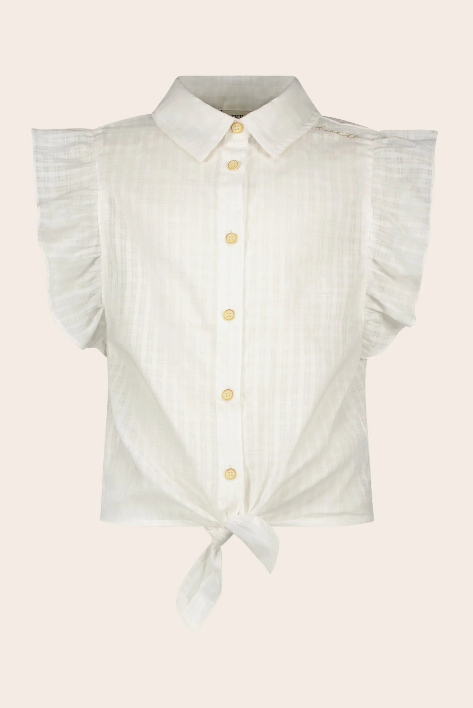 LikeFLO Flo Girls Solid Check Knotted Blouse - LikeFlo