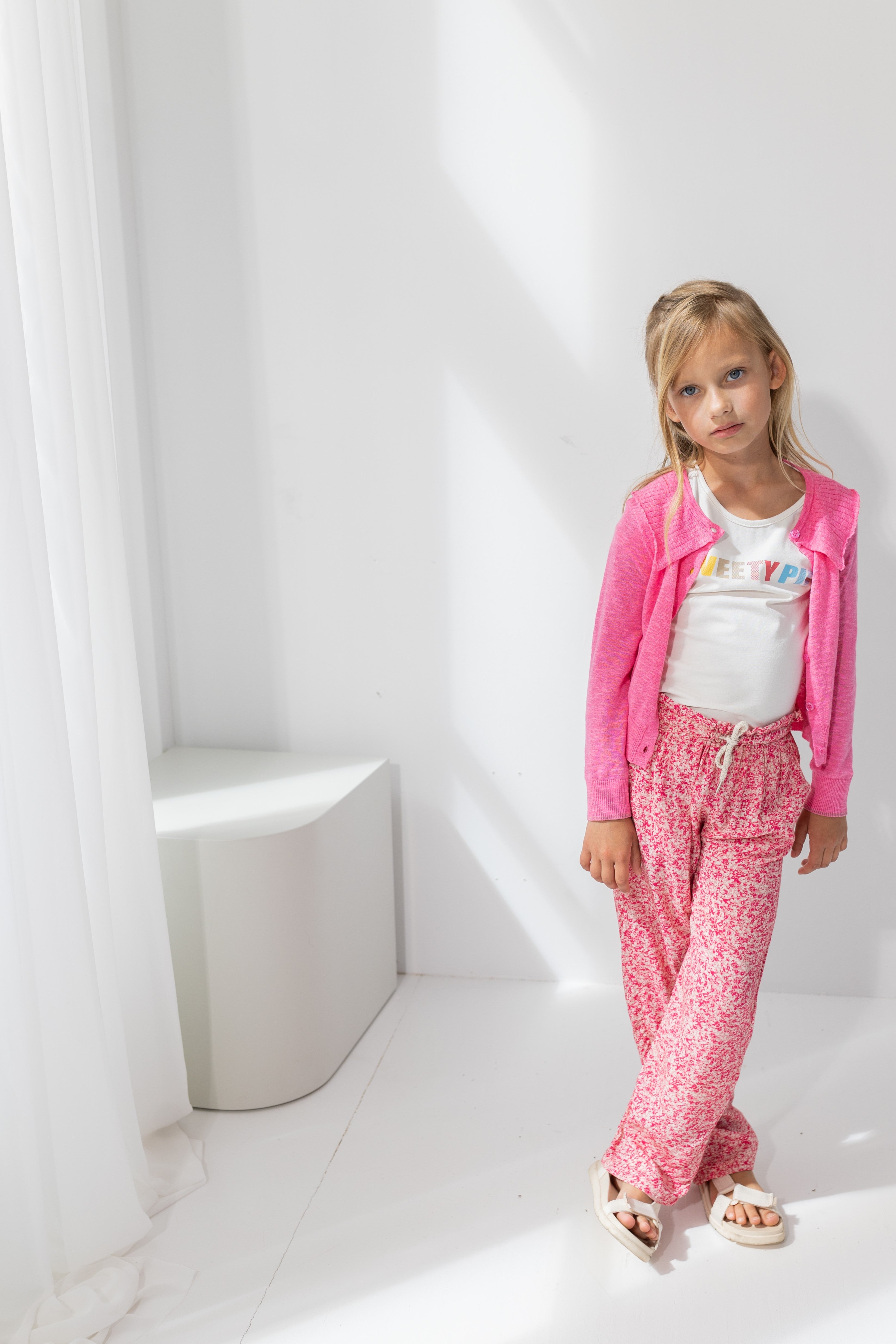 LikeFLO Flo Girls Knitted Slub Cardigan Candy - LikeFlo