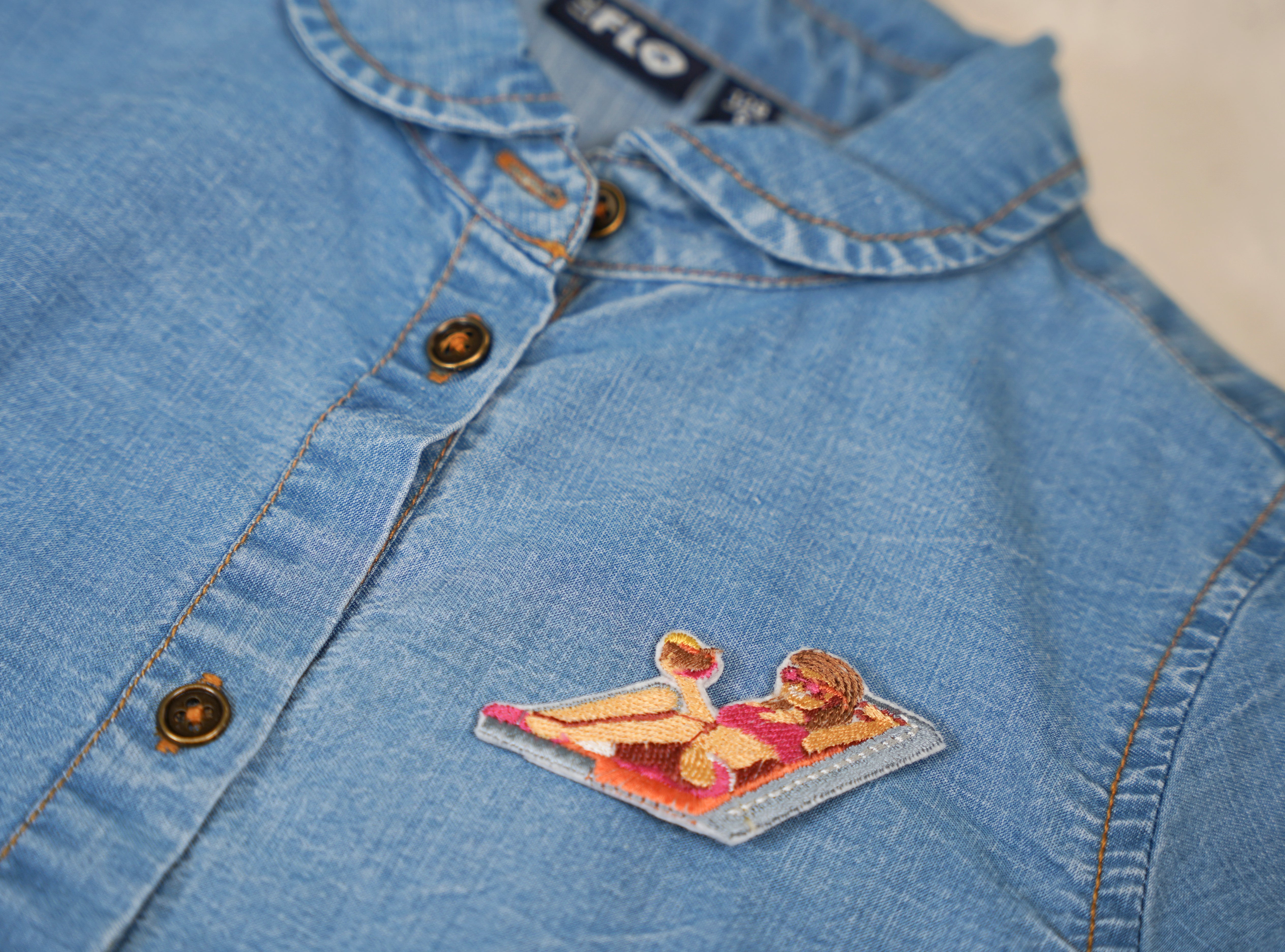 LikeFLO Flo Girls Tencell Denim Knotted Blouse - LikeFlo