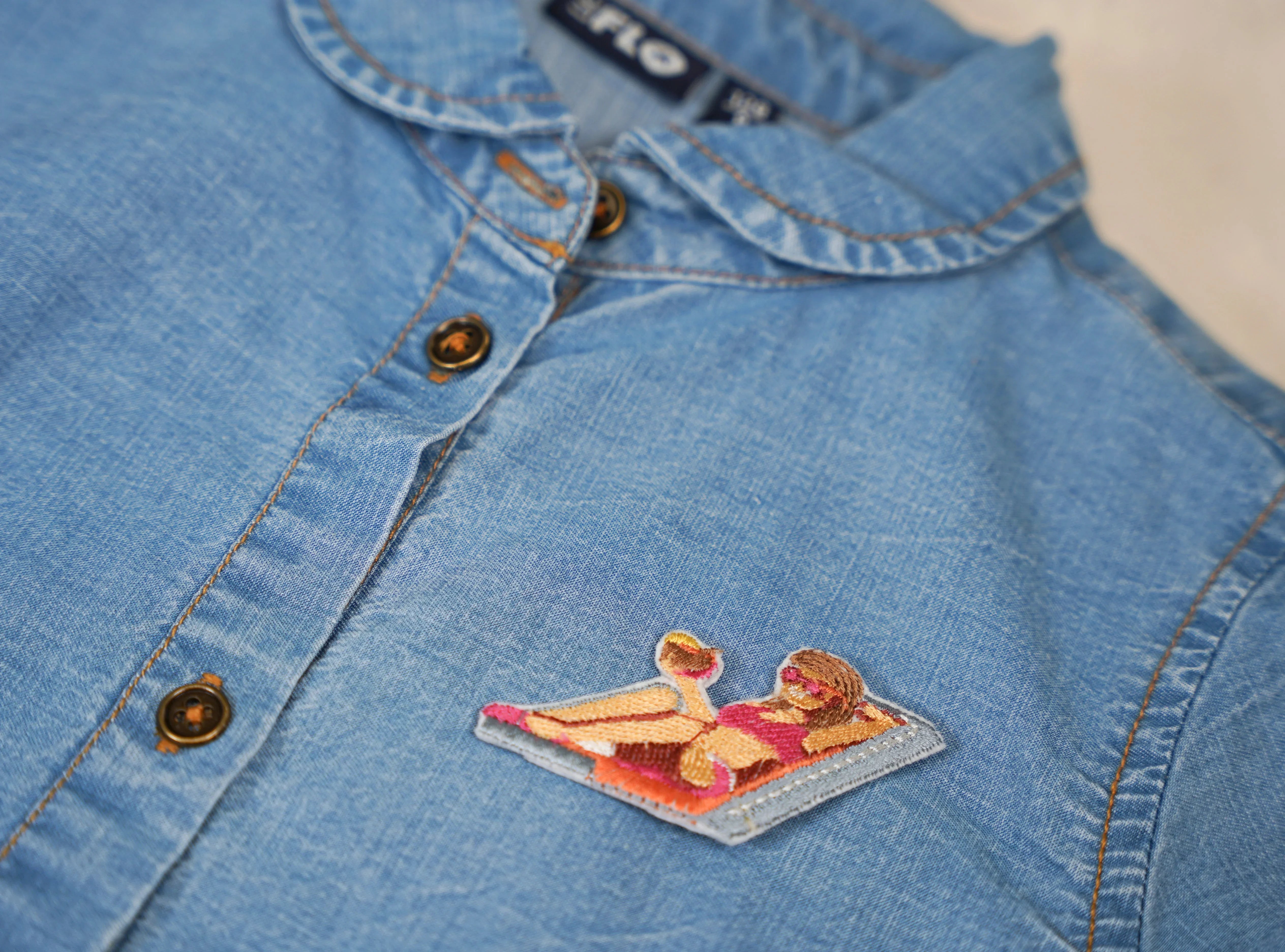 LikeFLO Flo Girls Tencell Denim Knotted Blouse - LikeFlo