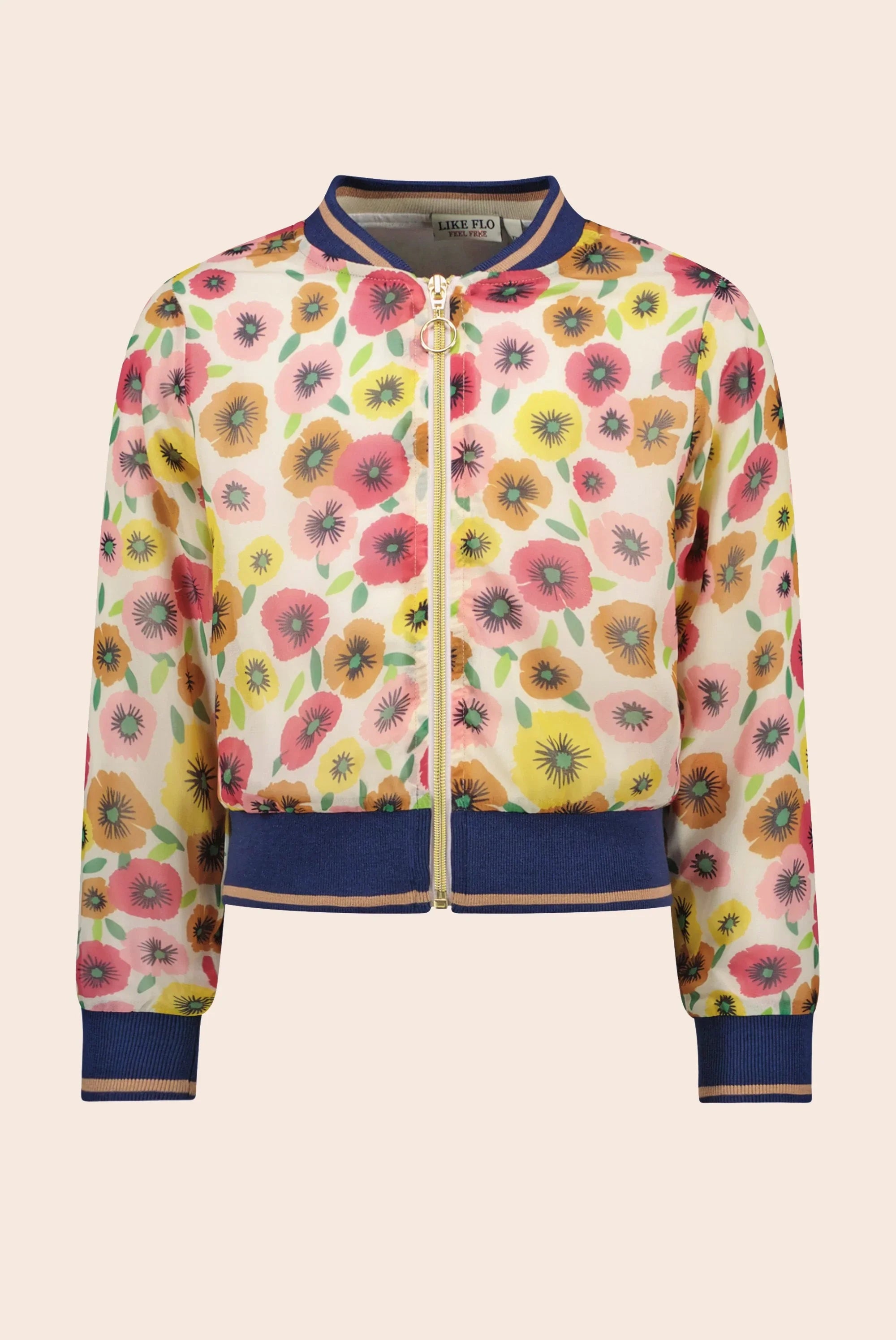 LikeFLO Flo Girls Chiffon Flower Baseball Jacket - LikeFlo