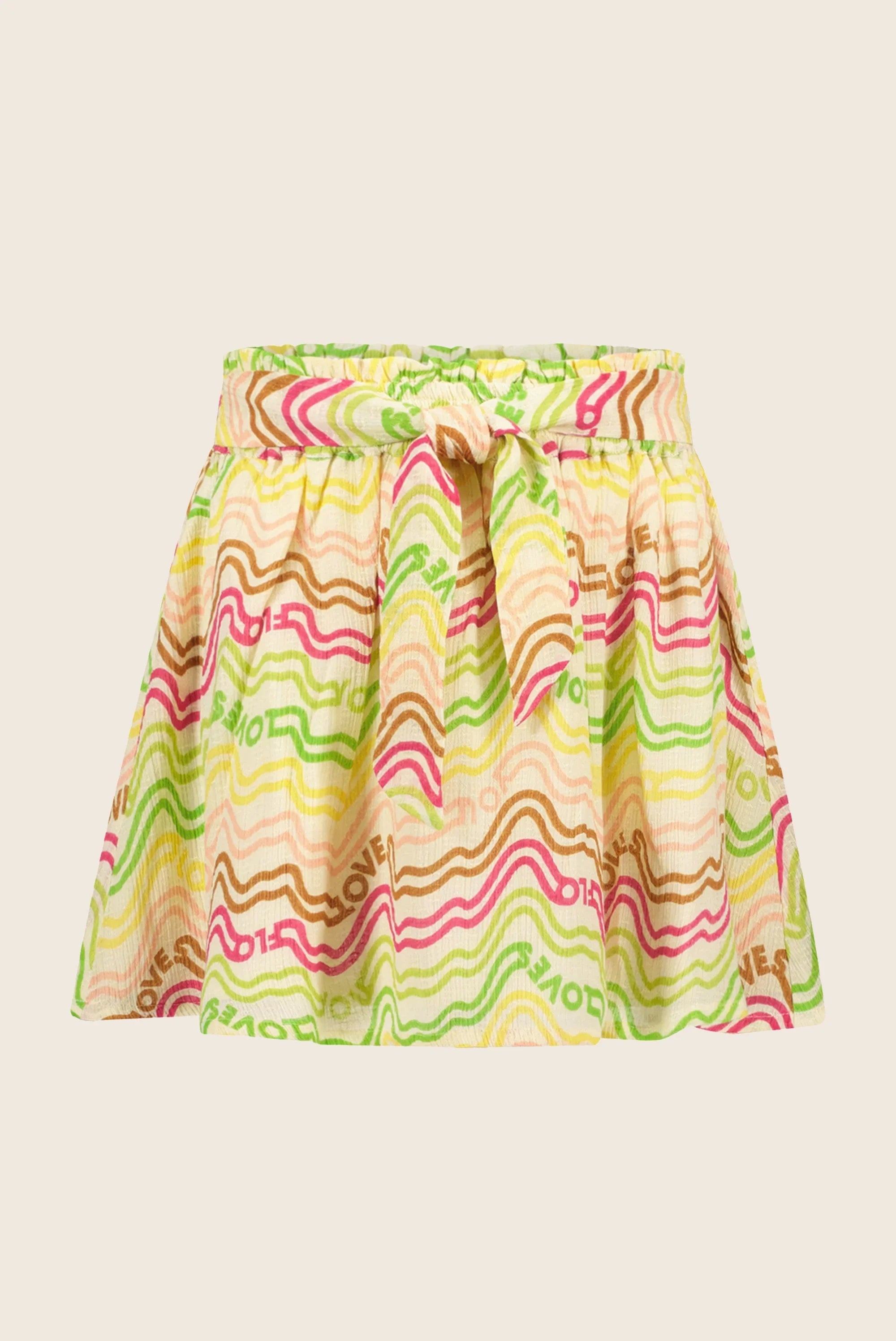 LikeFLO Flo Girls Fancy Woven Rainbow Skirt With Belt - LikeFlo
