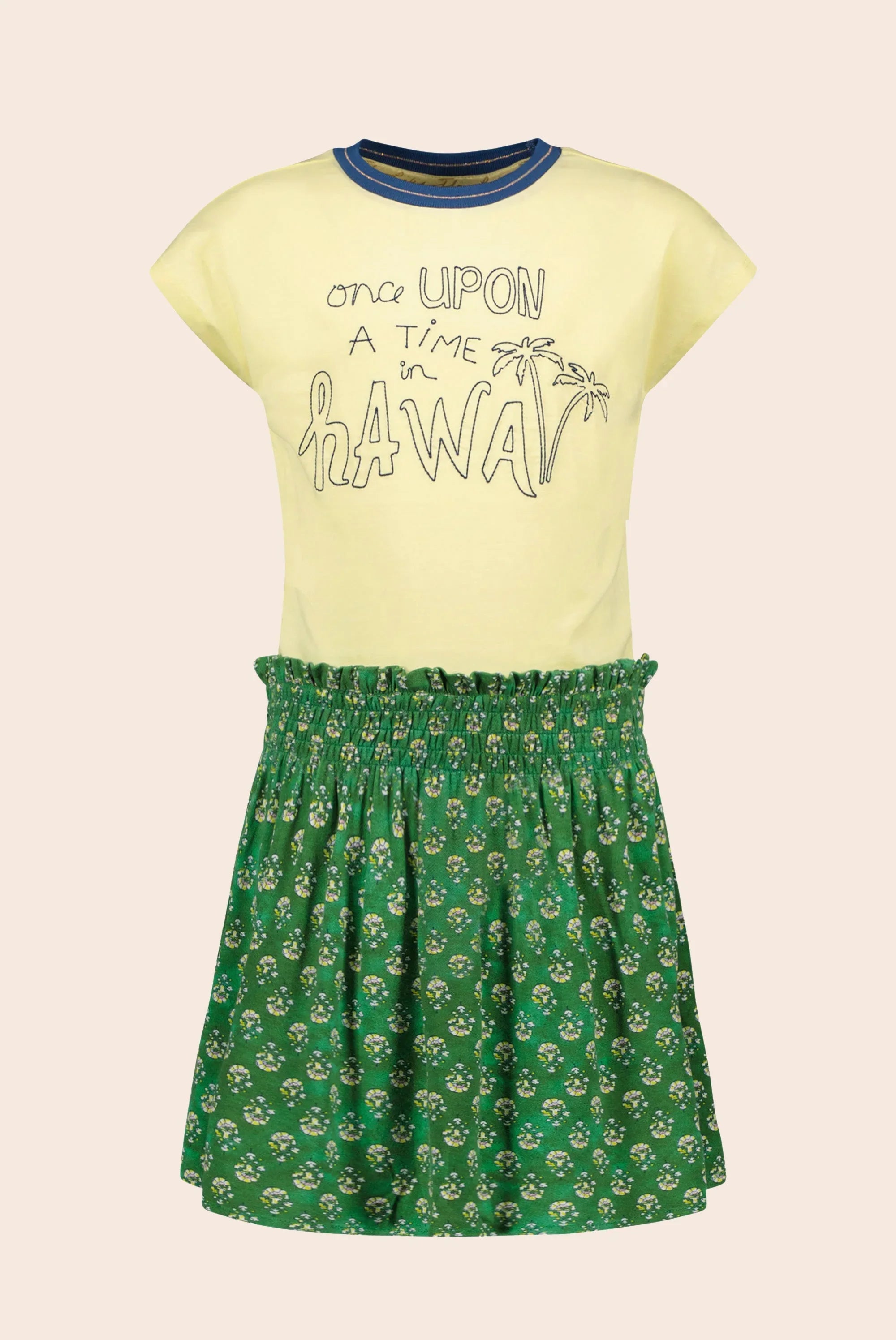 LikeFLO Flo Girls Crepe Jersey Dress With Jersey Top - LikeFlo