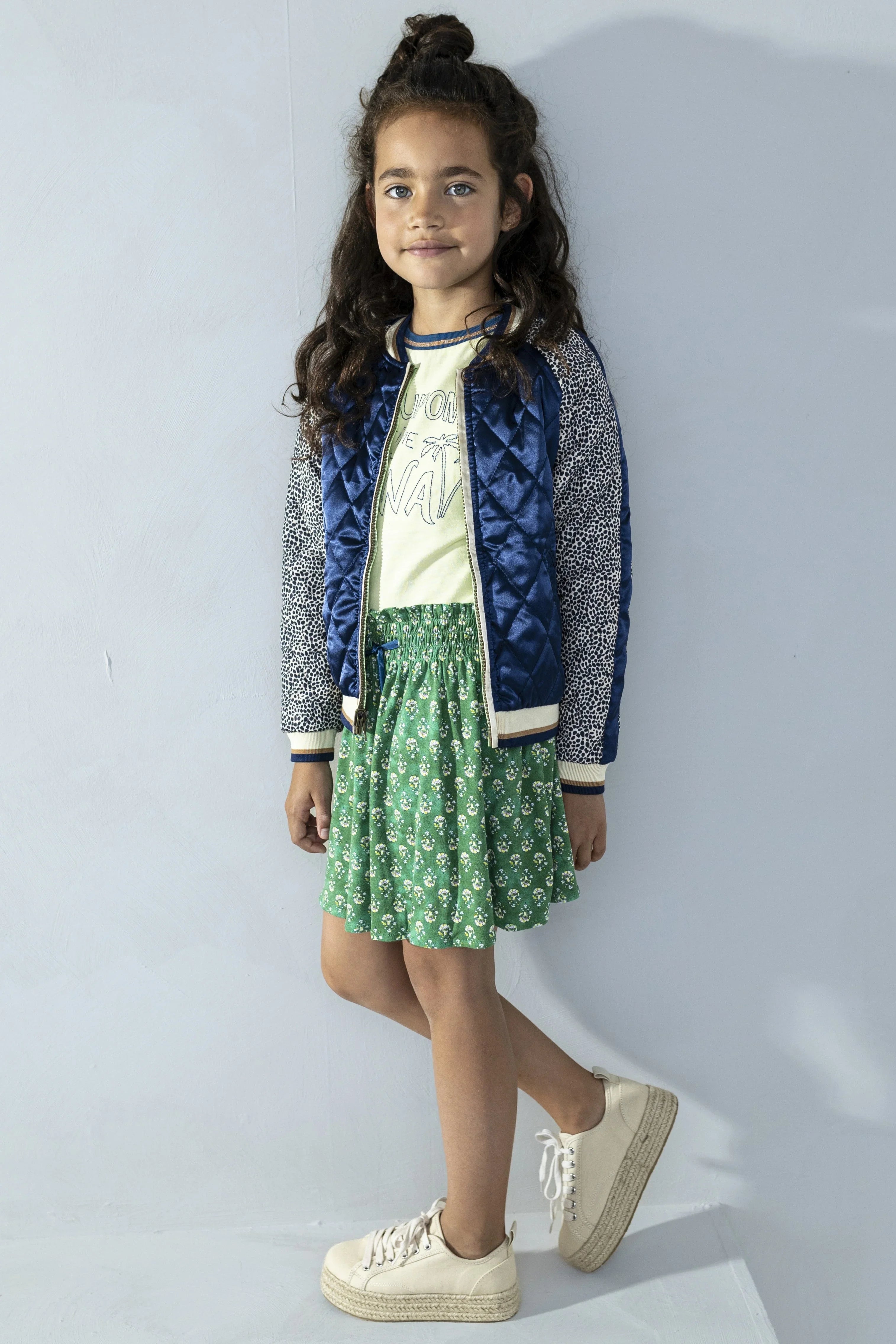 LikeFLO Flo Girls Crepe Jersey Dress With Jersey Top - LikeFlo