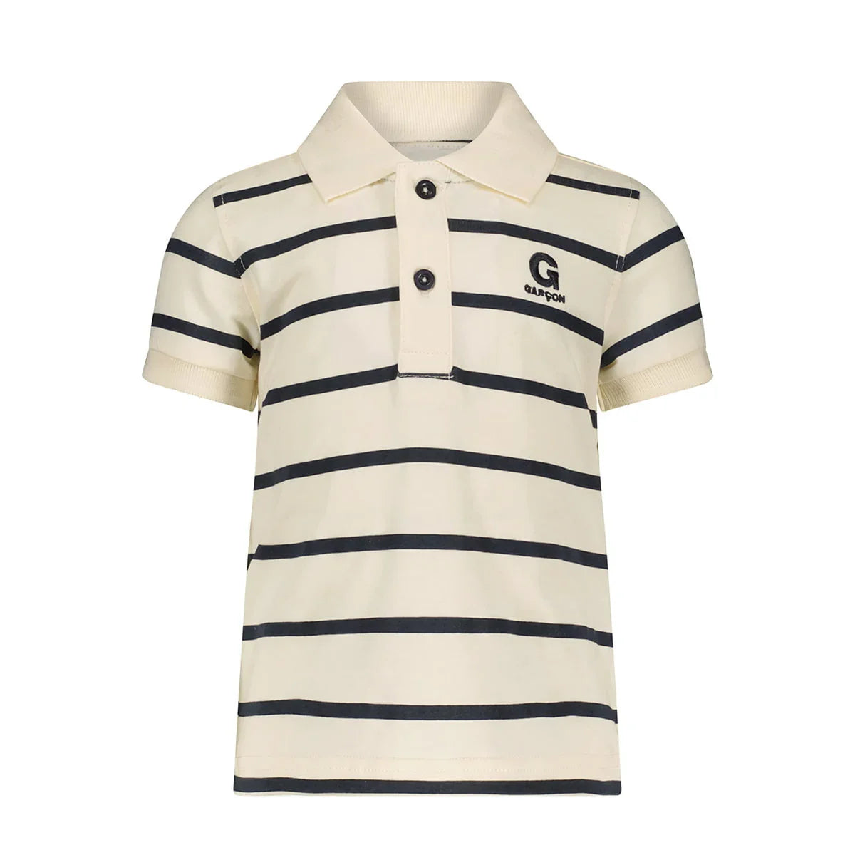 Garçon Striped Polo Navy