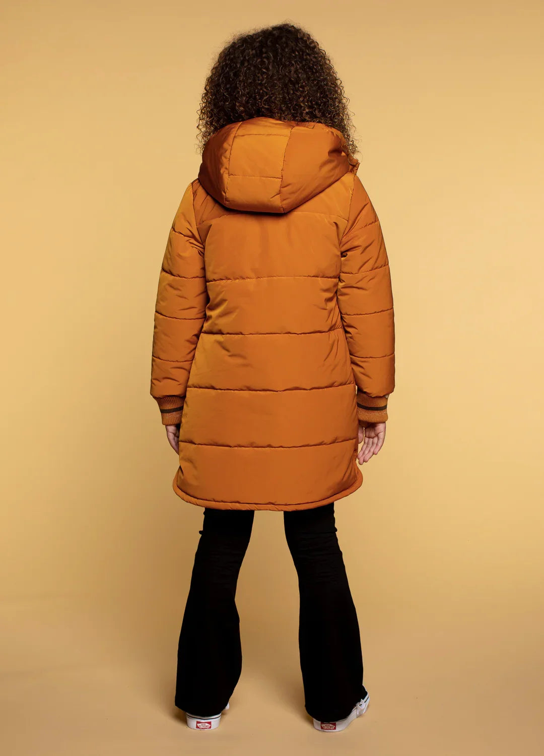 Lange Gewatteerde Jas Toffee