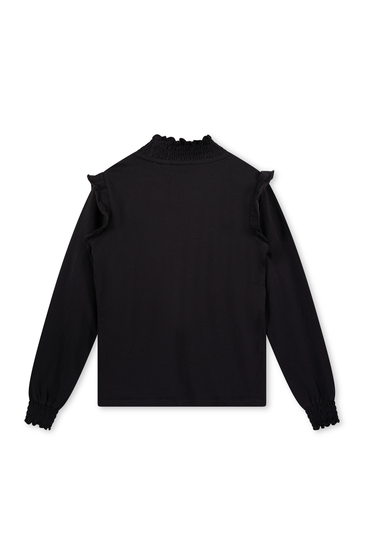 Col Met Ruffle Zwart