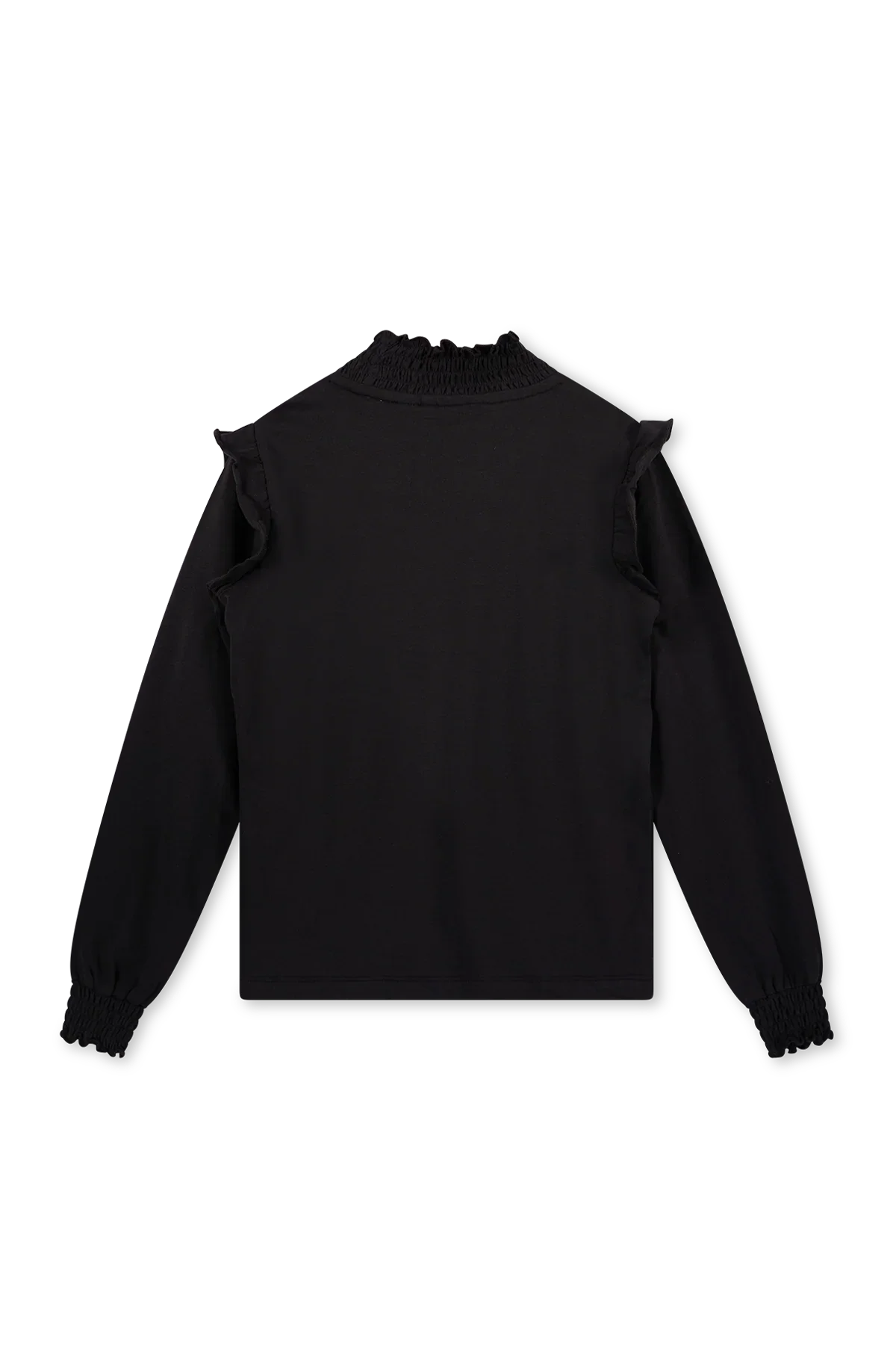 Col Met Ruffle Zwart
