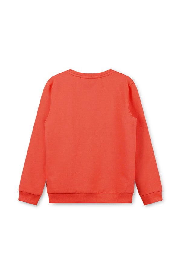 Rode Sweater Met Print