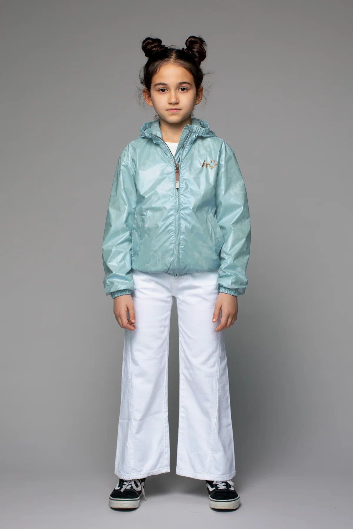 Girls Jacket Hood Light Blue