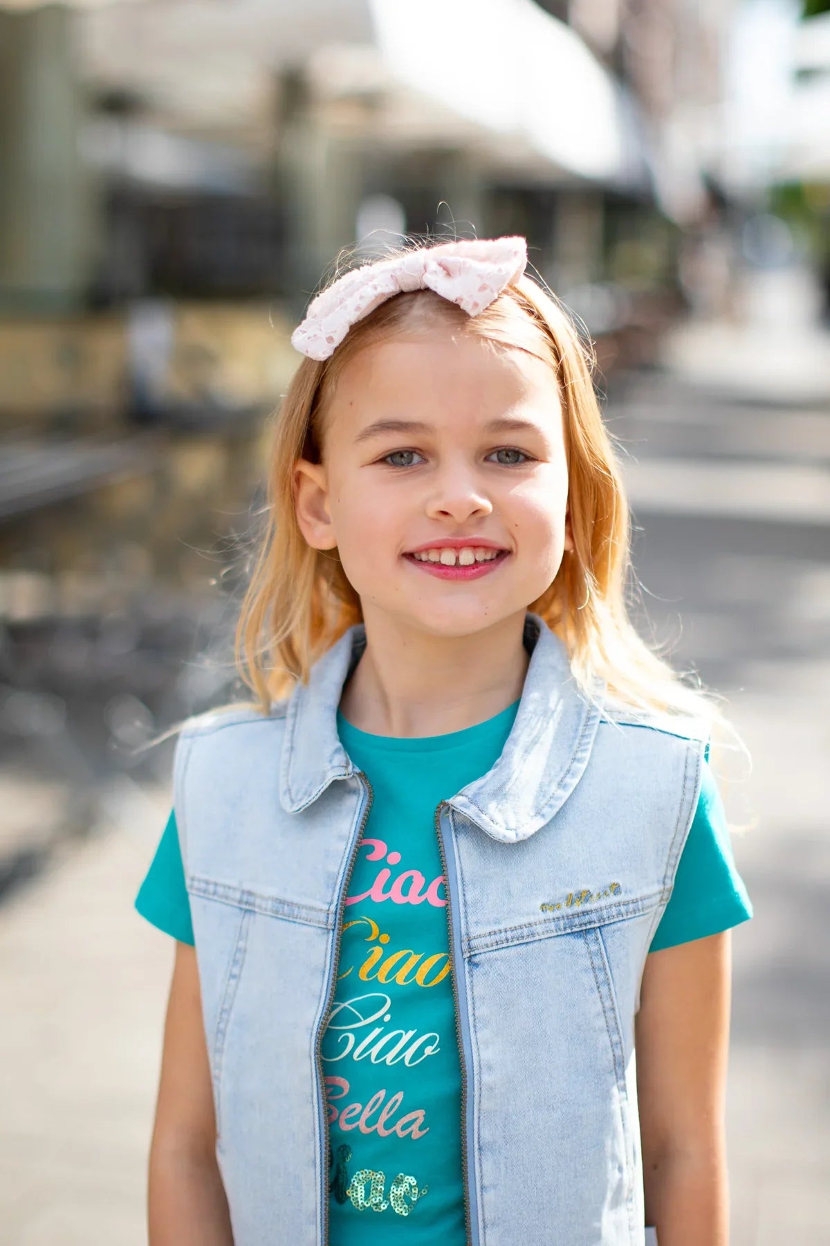 Girls denim gilet