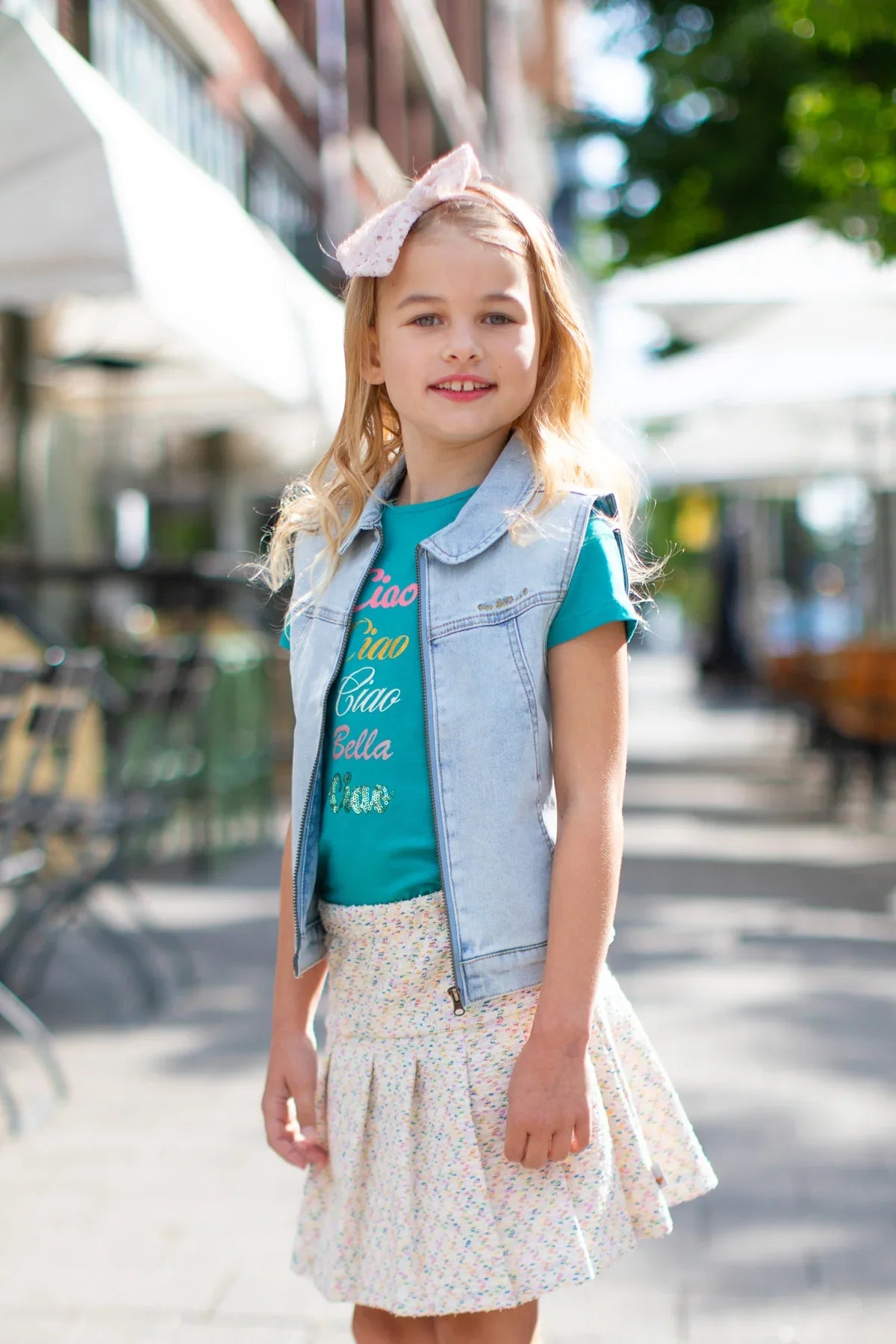 Girls denim gilet