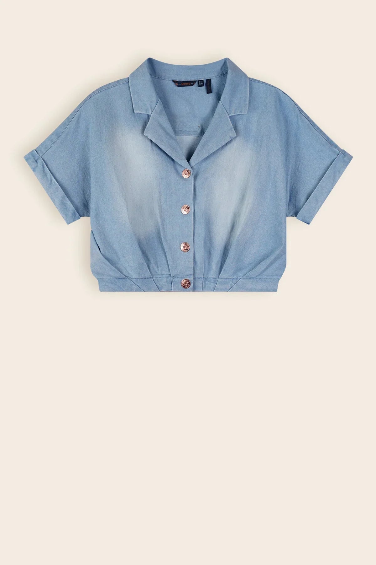 Tara Copped Denim Blouse