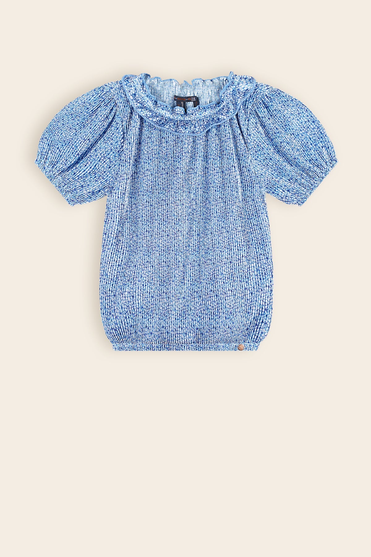 Kessa Plissee Gebloemde Top Blauw