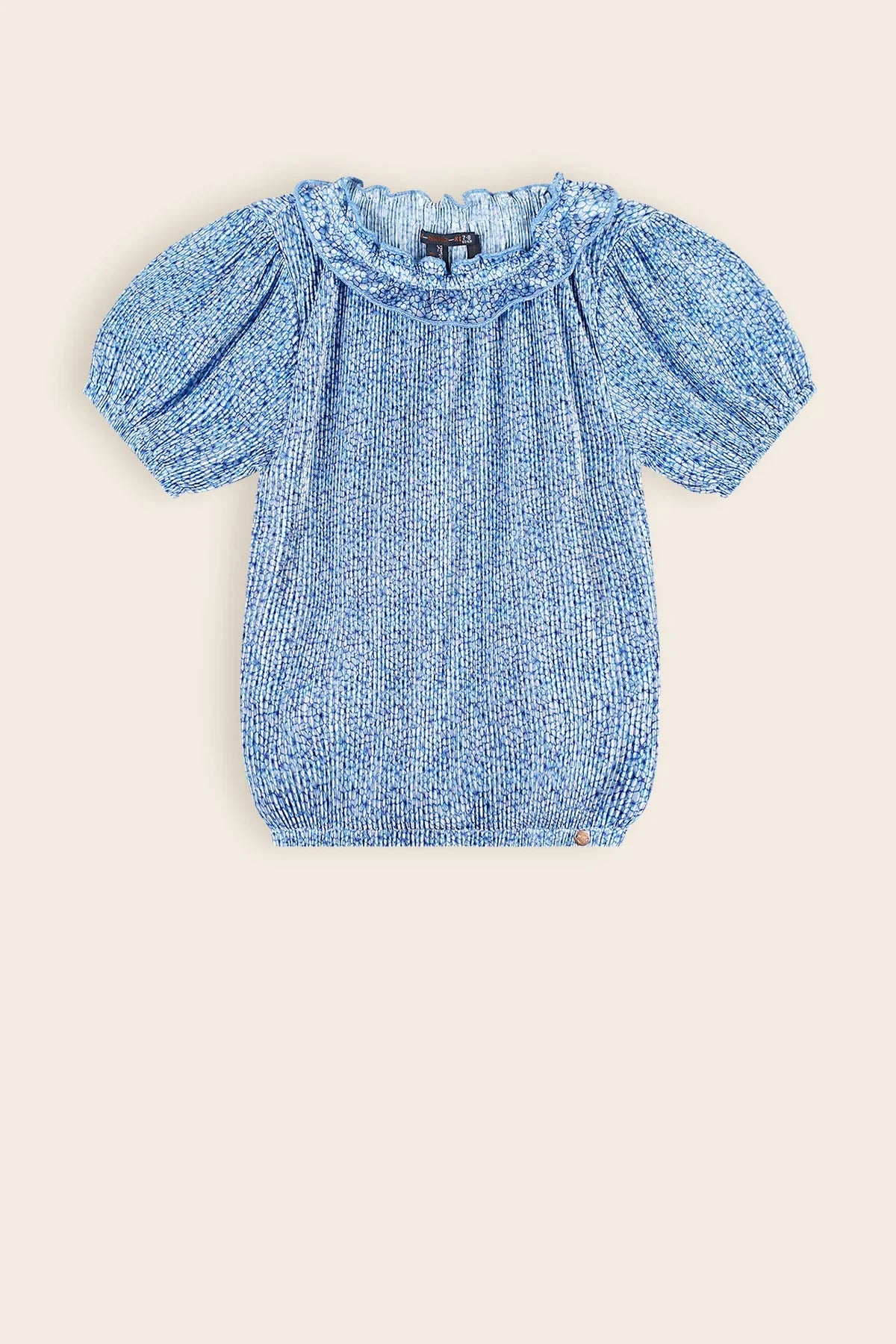 Kessa Plissee Gebloemde Top Blauw