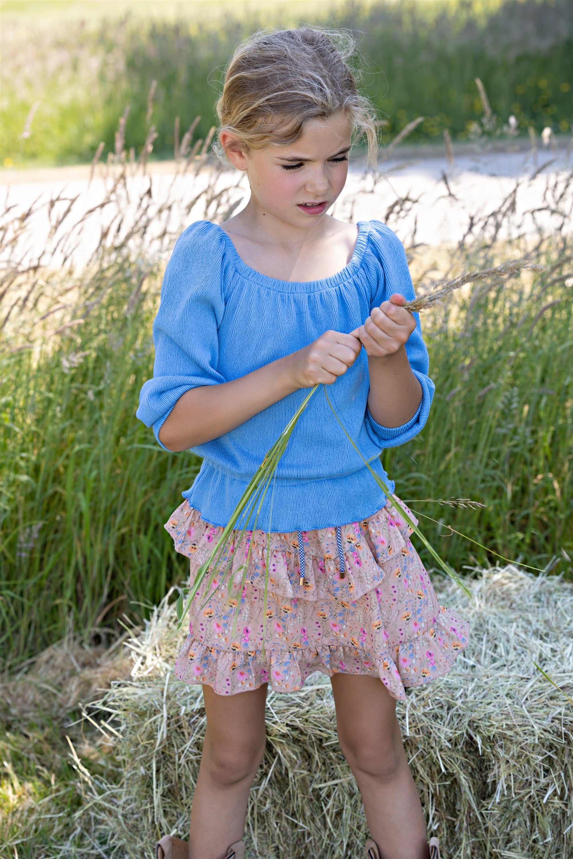 Knew Boothals Jersey Top Blauw