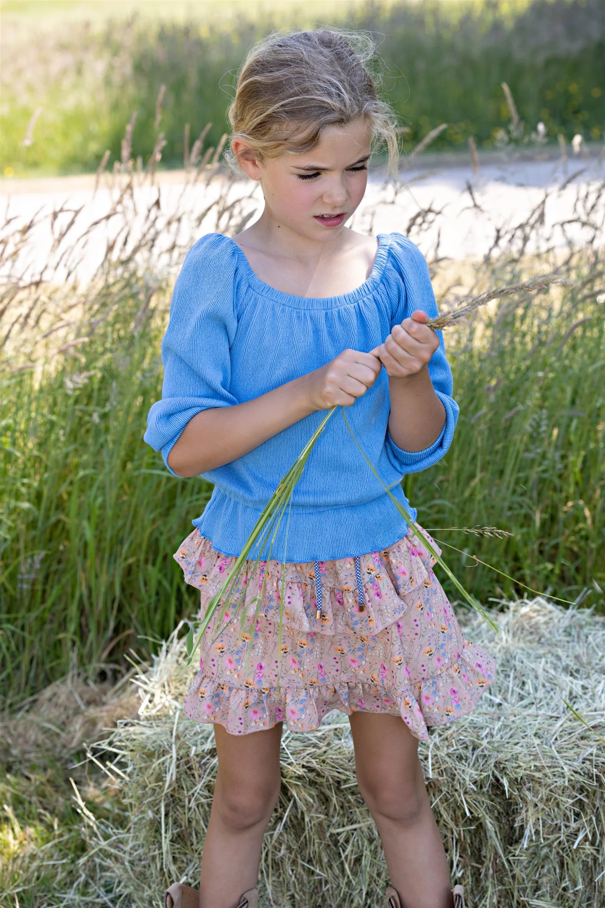 Knew Boothals Jersey Top Blauw