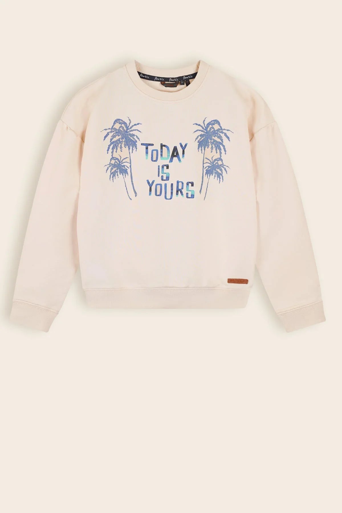 Kimo Sweater met Print Ivoor