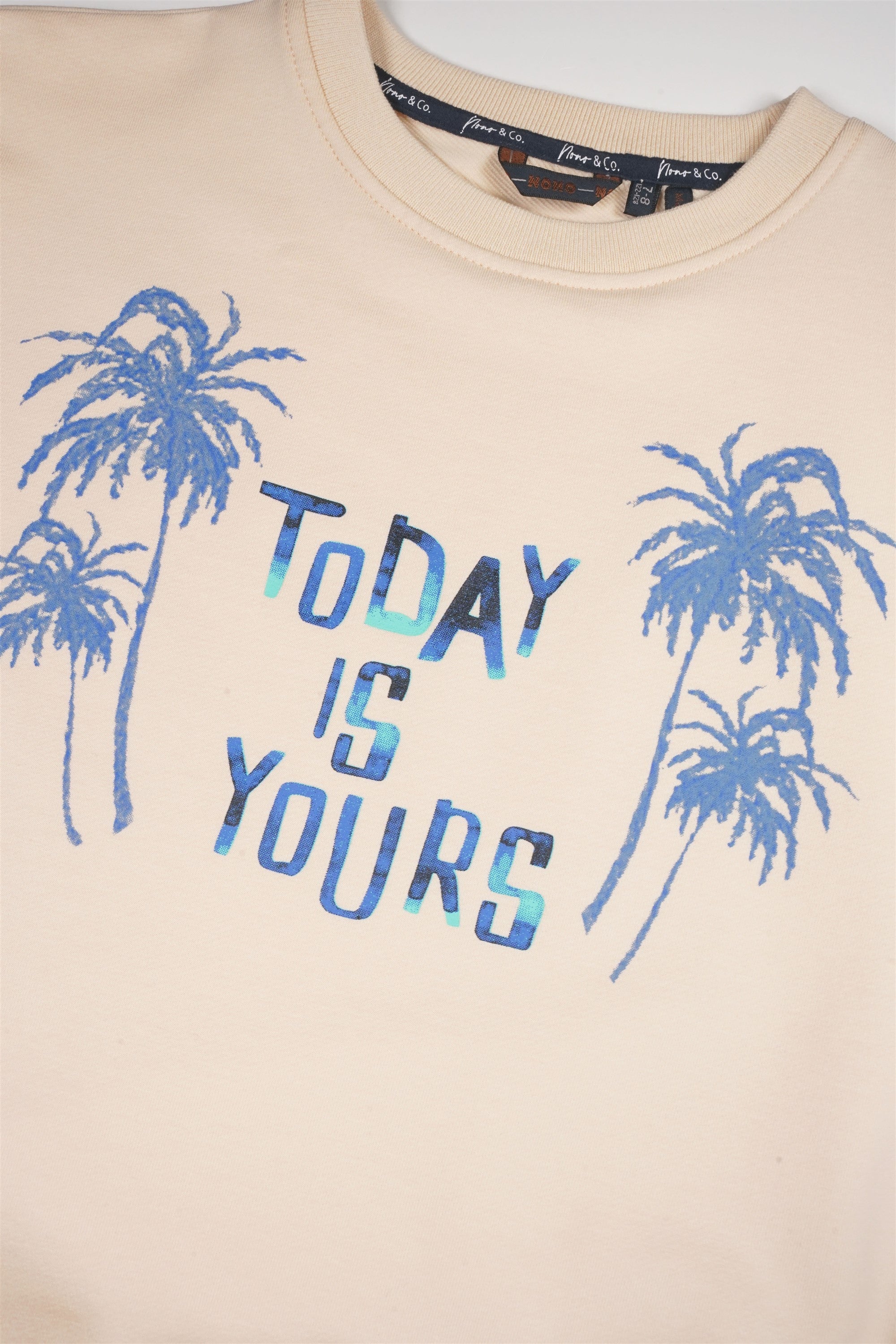 Kimo Sweater met Print Ivoor