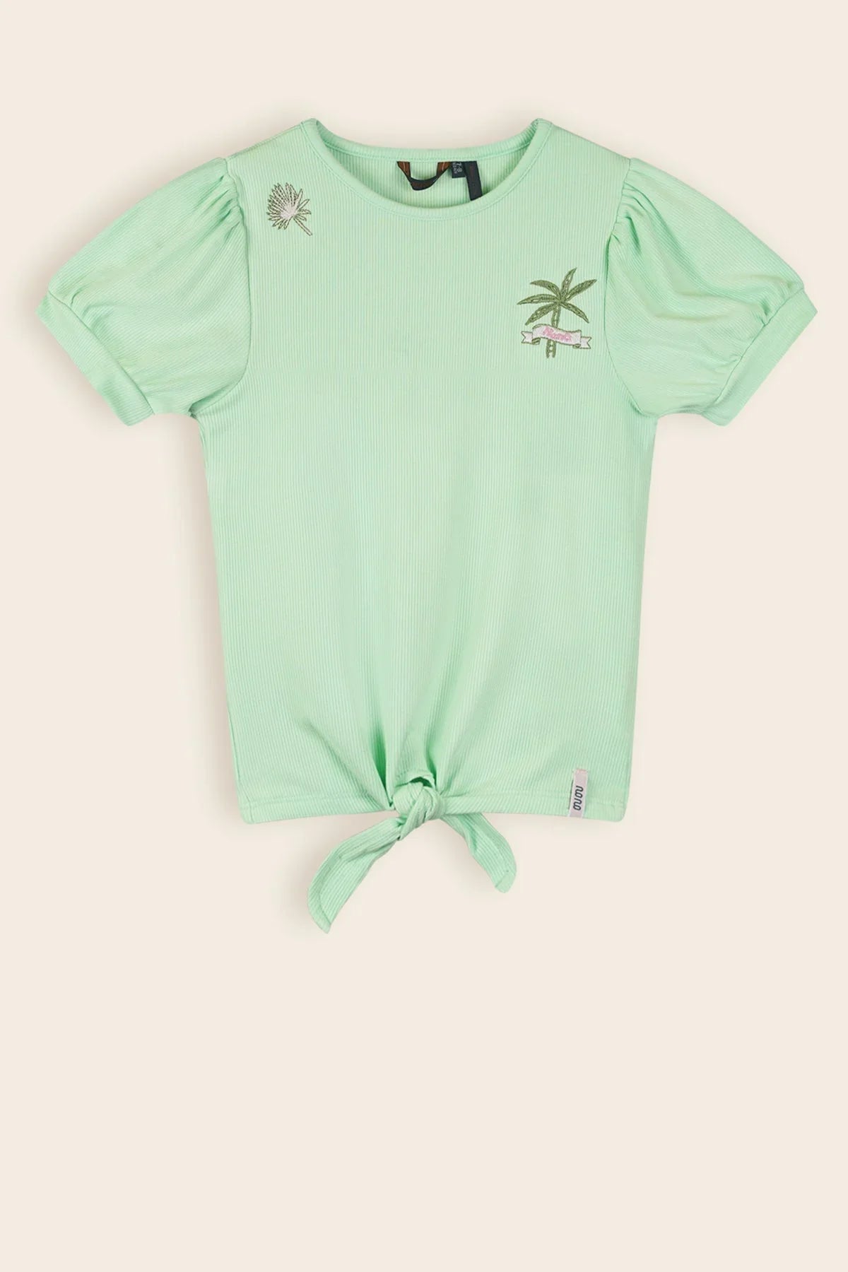 Komy Rib Jersey Knooptshirt Groen