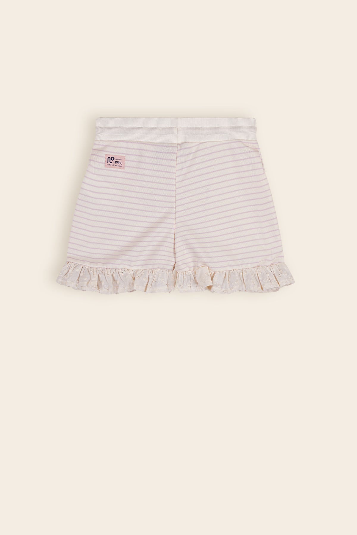 Sandra Sweat Gestreepte Short Ivoor