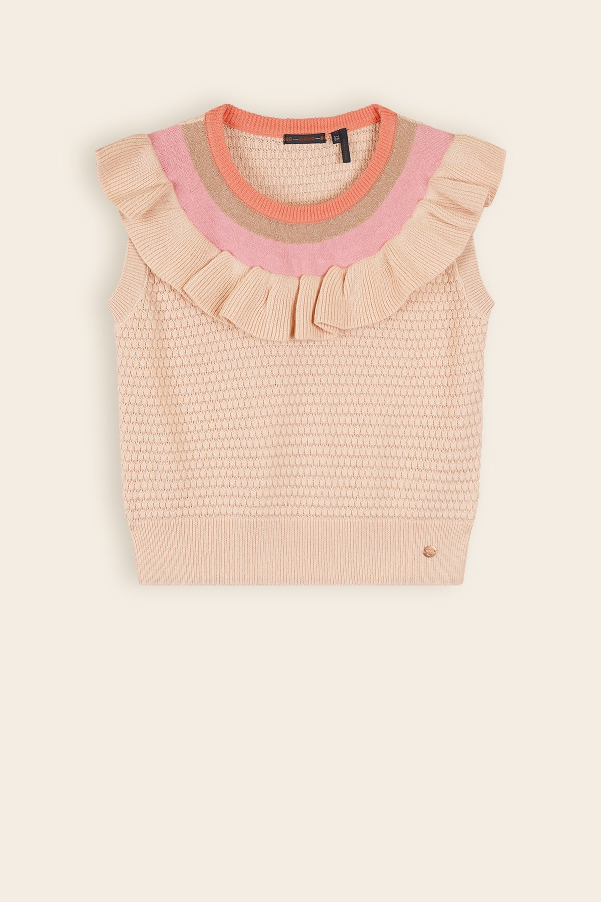 Key Gebreide Mouwloze Top Ivoor