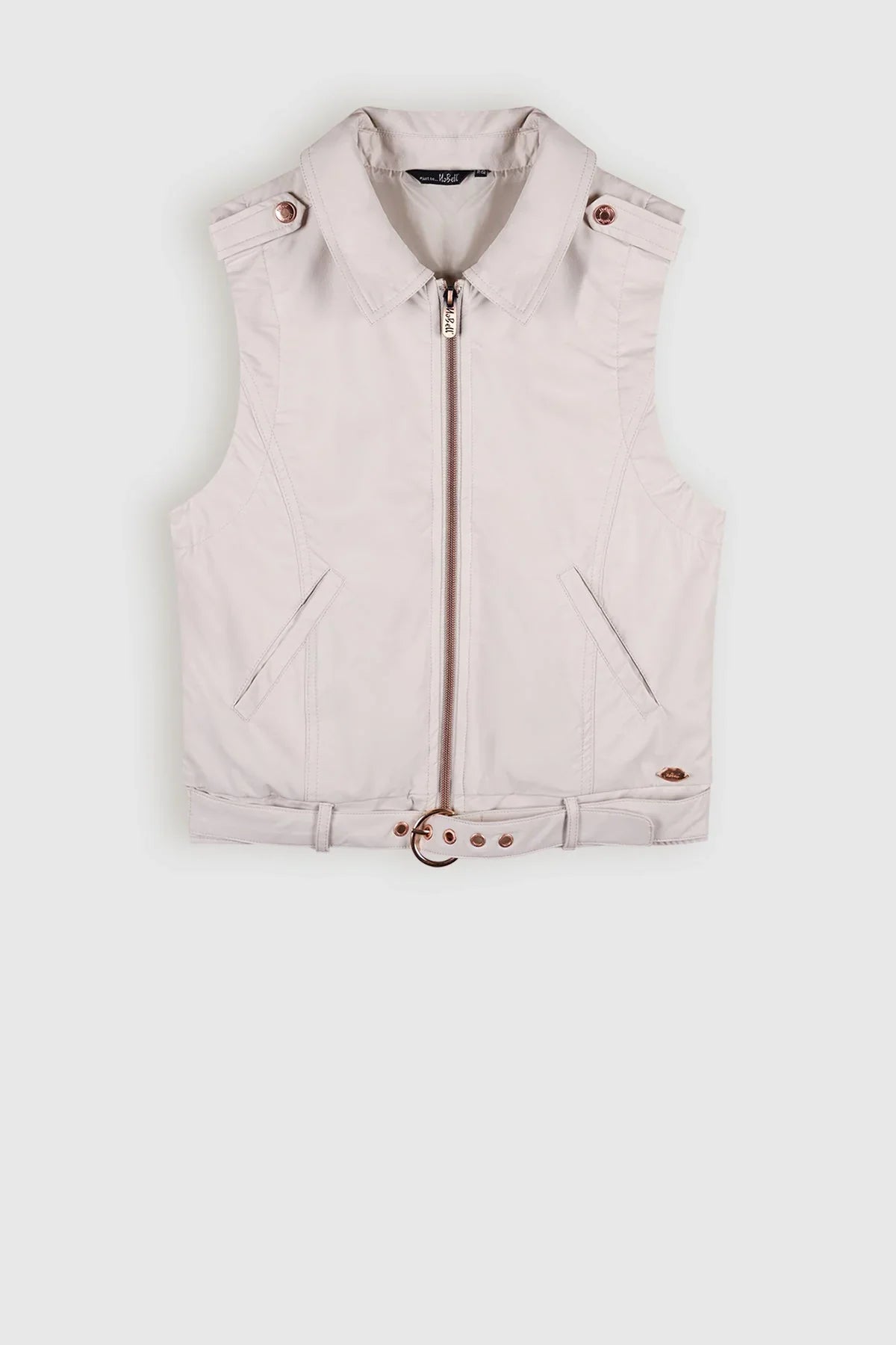 Bowie Fake Leather Biker Gilette Ivoor