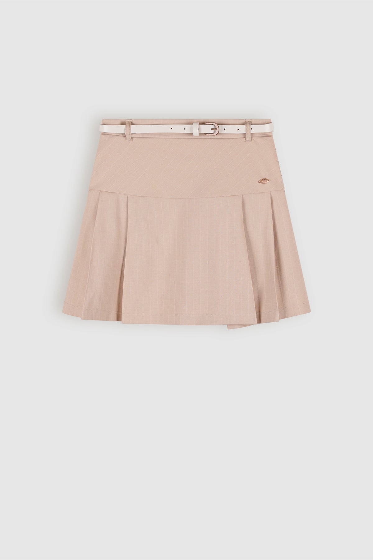 Nimmy Pinstripe Plooirok Zand