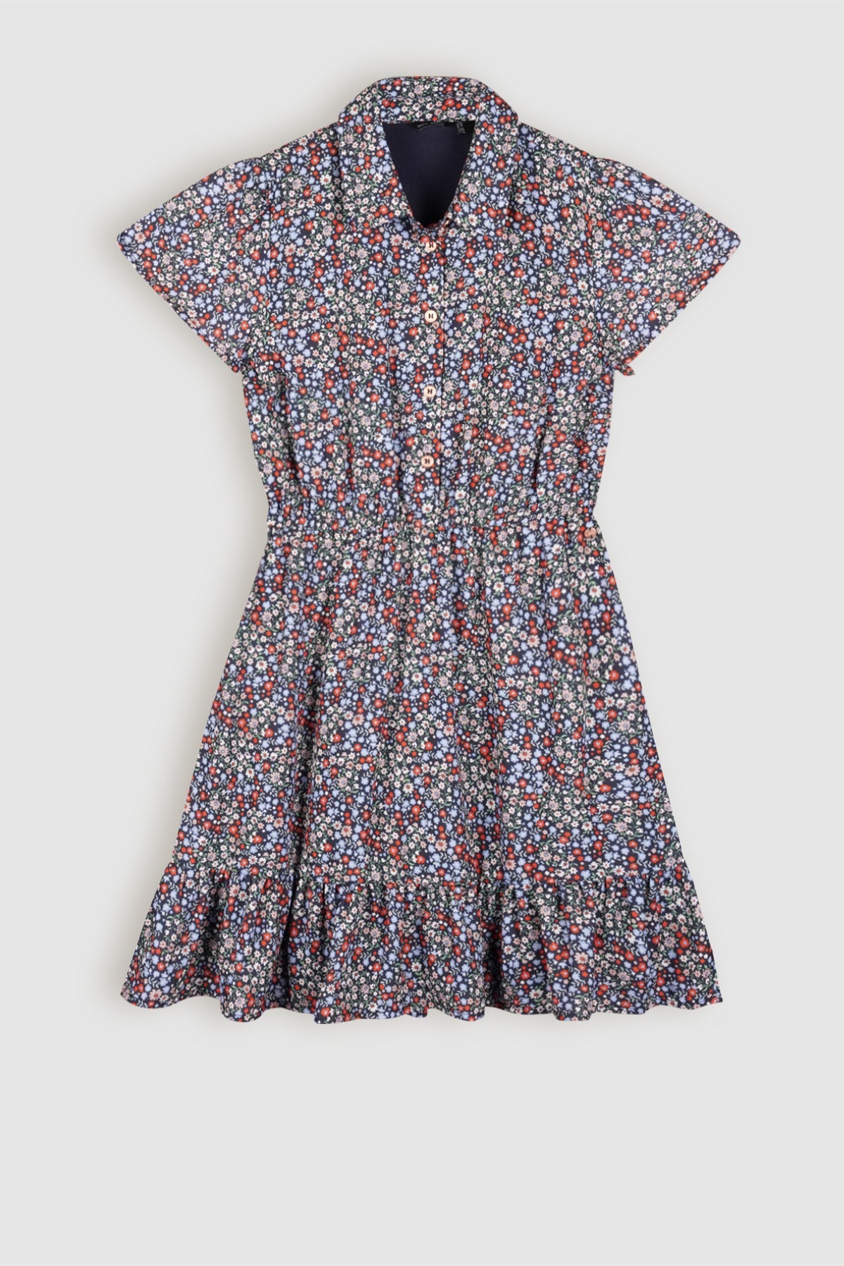 Masa Gebloemde Jurk Navy