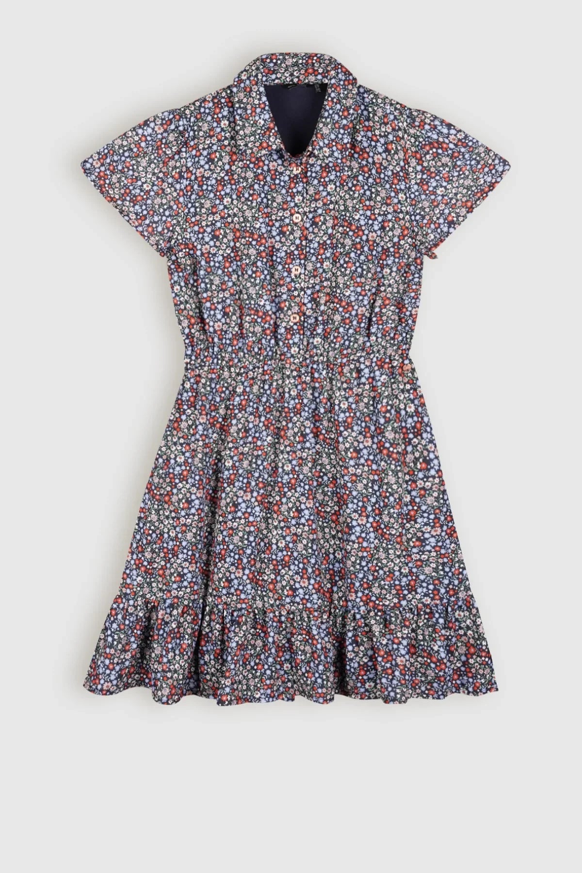 Masa Gebloemde Jurk Navy