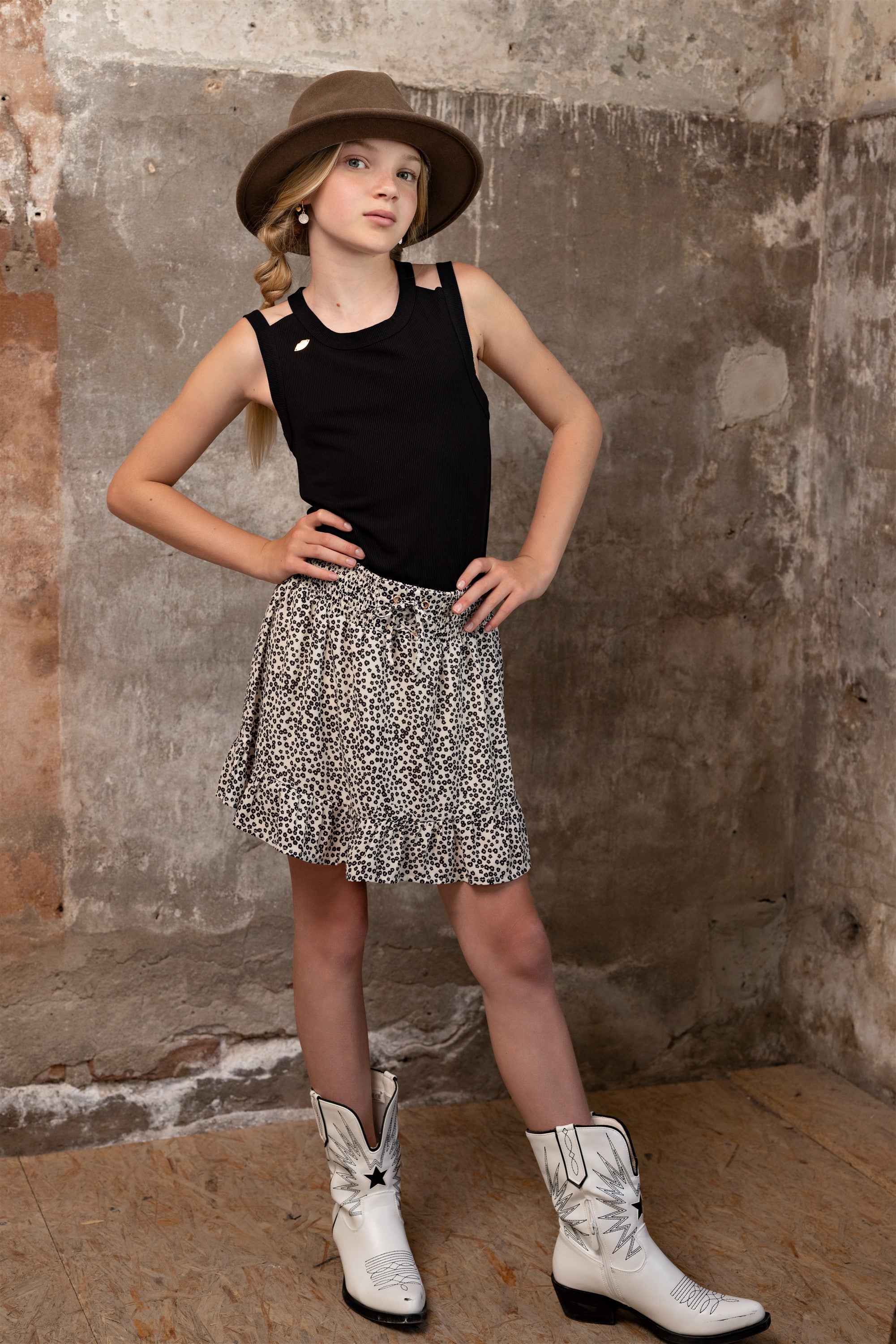 Ninez Bloemen Rok Ivoor