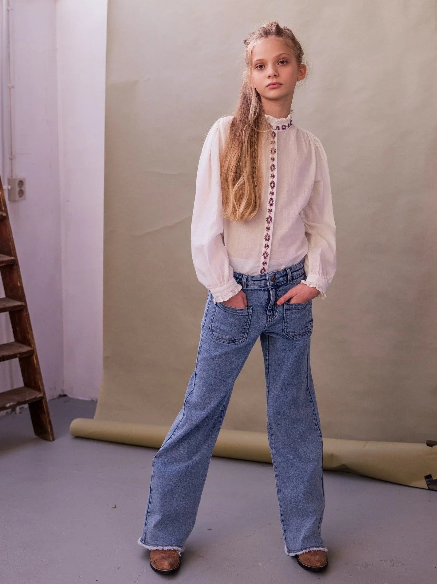 Luna Dobby Blouse Embroidery Matilda