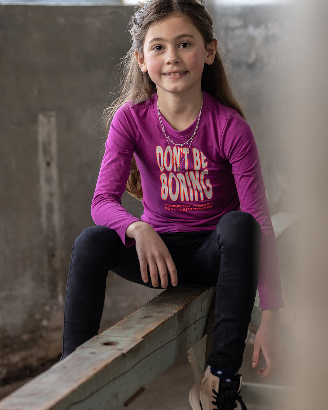 T-Shirt Lange Mouw Linde Beetroot Purple - TYGO&vito