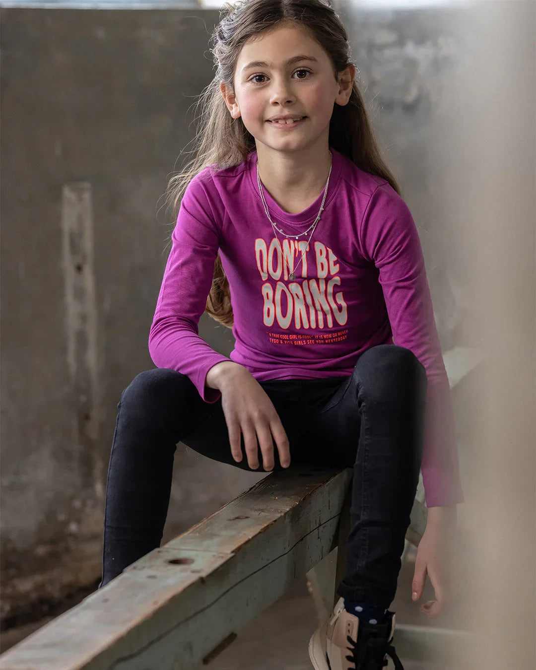 T-Shirt Lange Mouw Linde Beetroot Purple - TYGO&vito