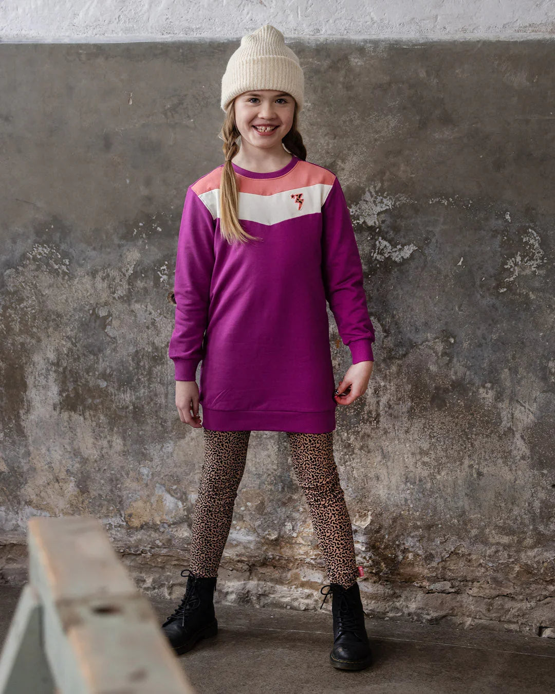 Sweat Jurk Demi Beetroot Paars - TYGO&vito