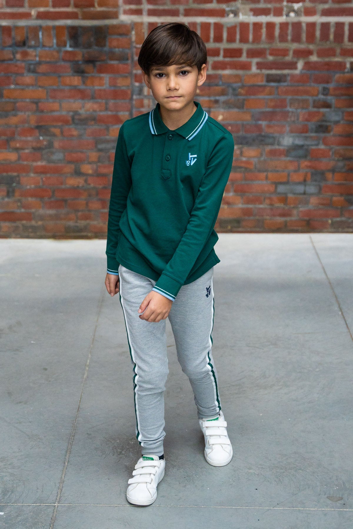 Polo T-Shirt Lange Mouw Milano Dark Green - TYGO&vito