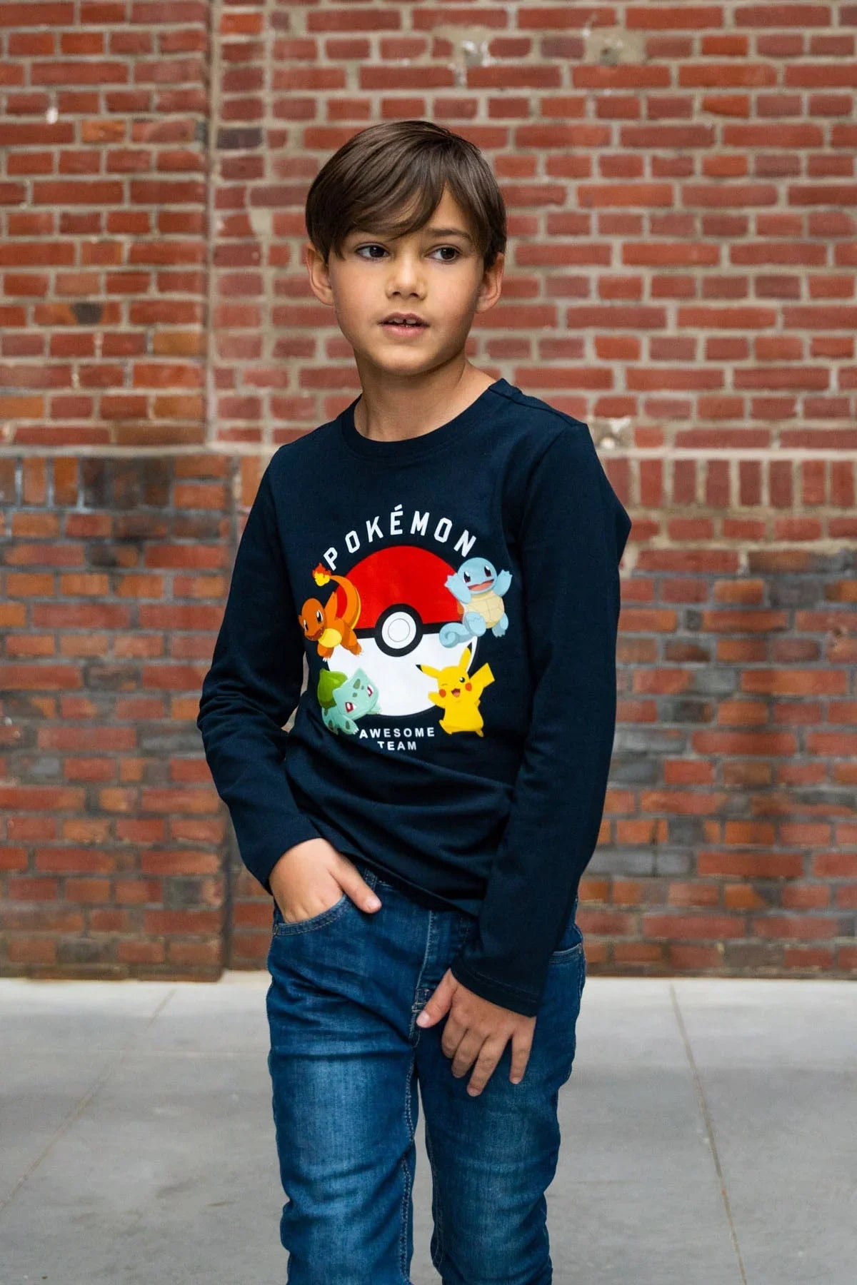 T-Shirt Lange Mouw Pokémon Donker Blauw - TYGO&vito