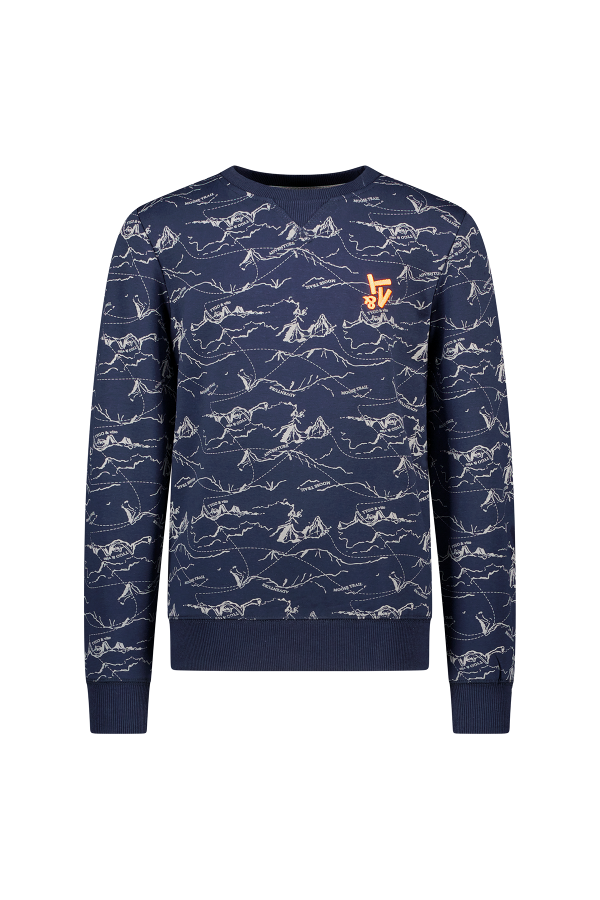 Sweater All-Overprint Jesse Donker Blauw - TYGO&vito