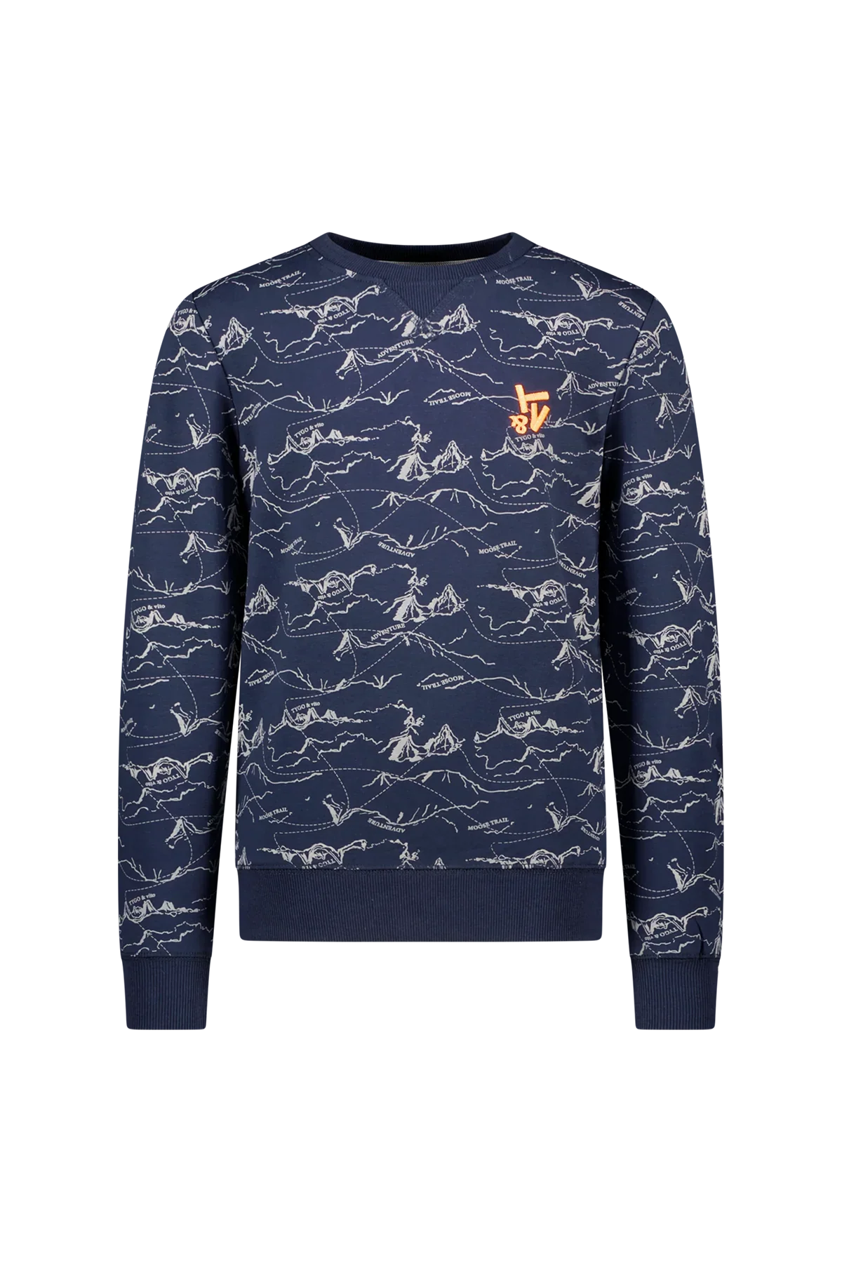 Sweater All-Overprint Jesse Donker Blauw - TYGO&vito