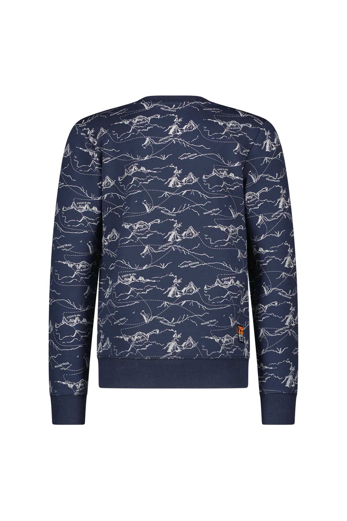 Sweater All-Overprint Jesse Donker Blauw - TYGO&vito