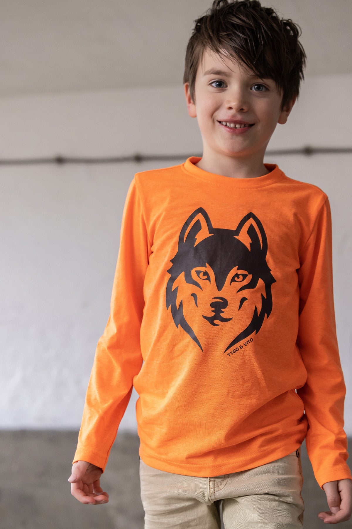 T-Shirt Lange Mouw Neon Jim Neon Oranje - TYGO&vito