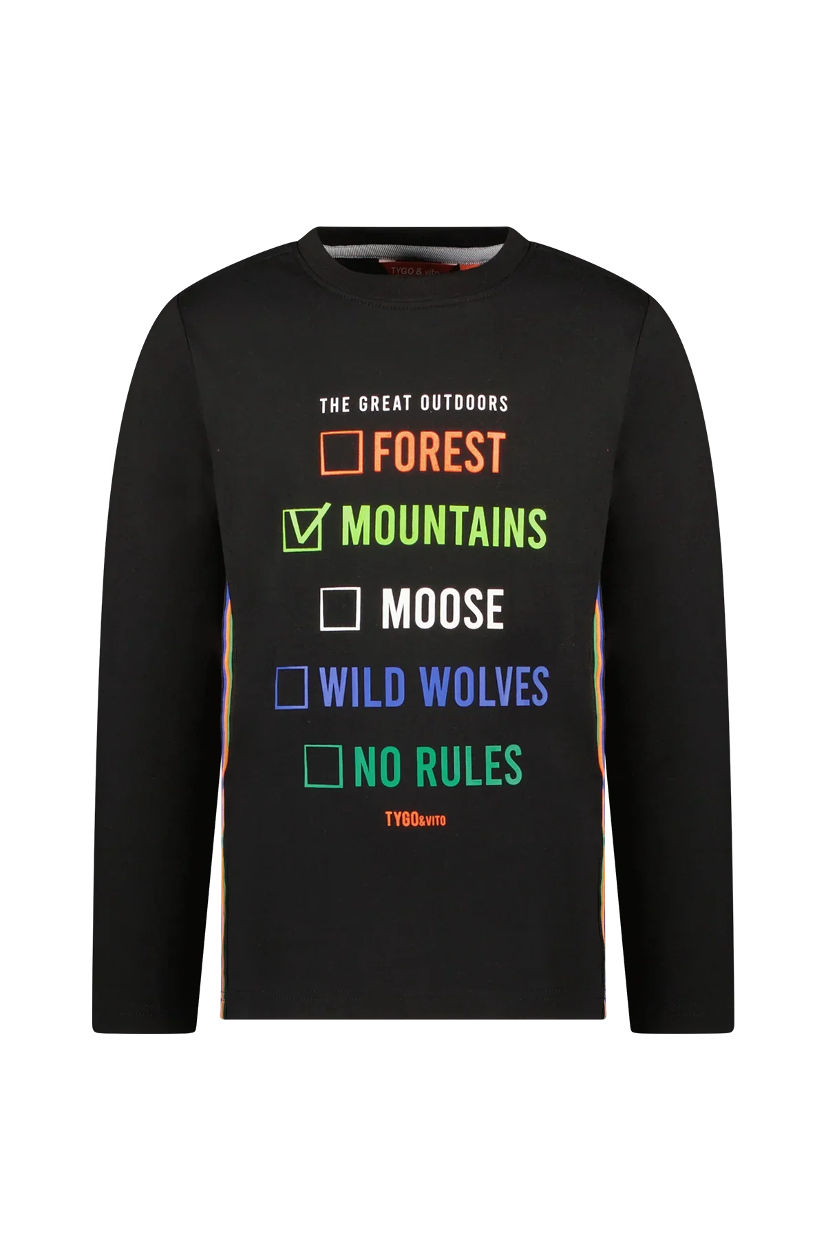 T-Shirt Lange Mouw Mason Zwart - TYGO&vito