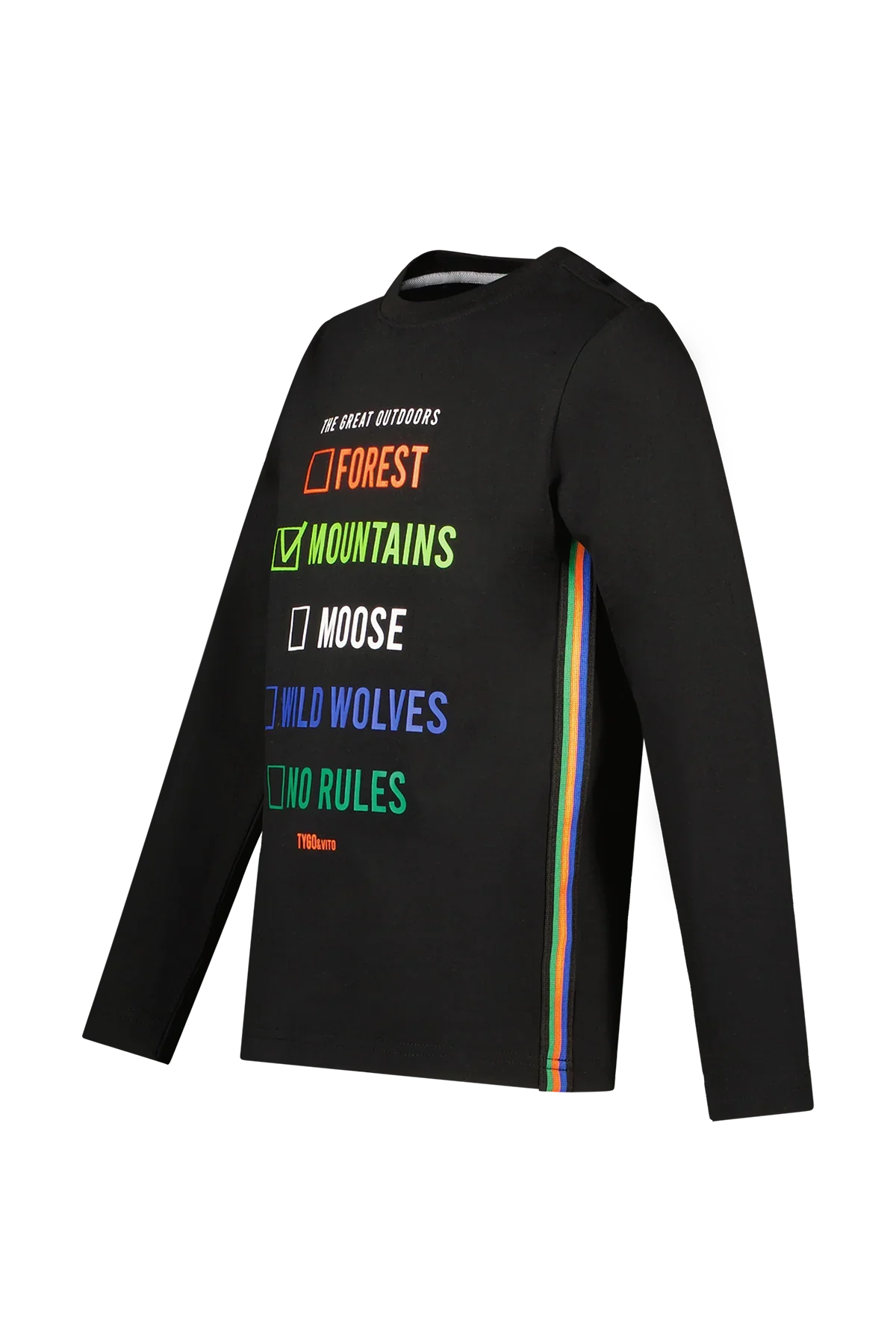 T-Shirt Lange Mouw Mason Zwart - TYGO&vito