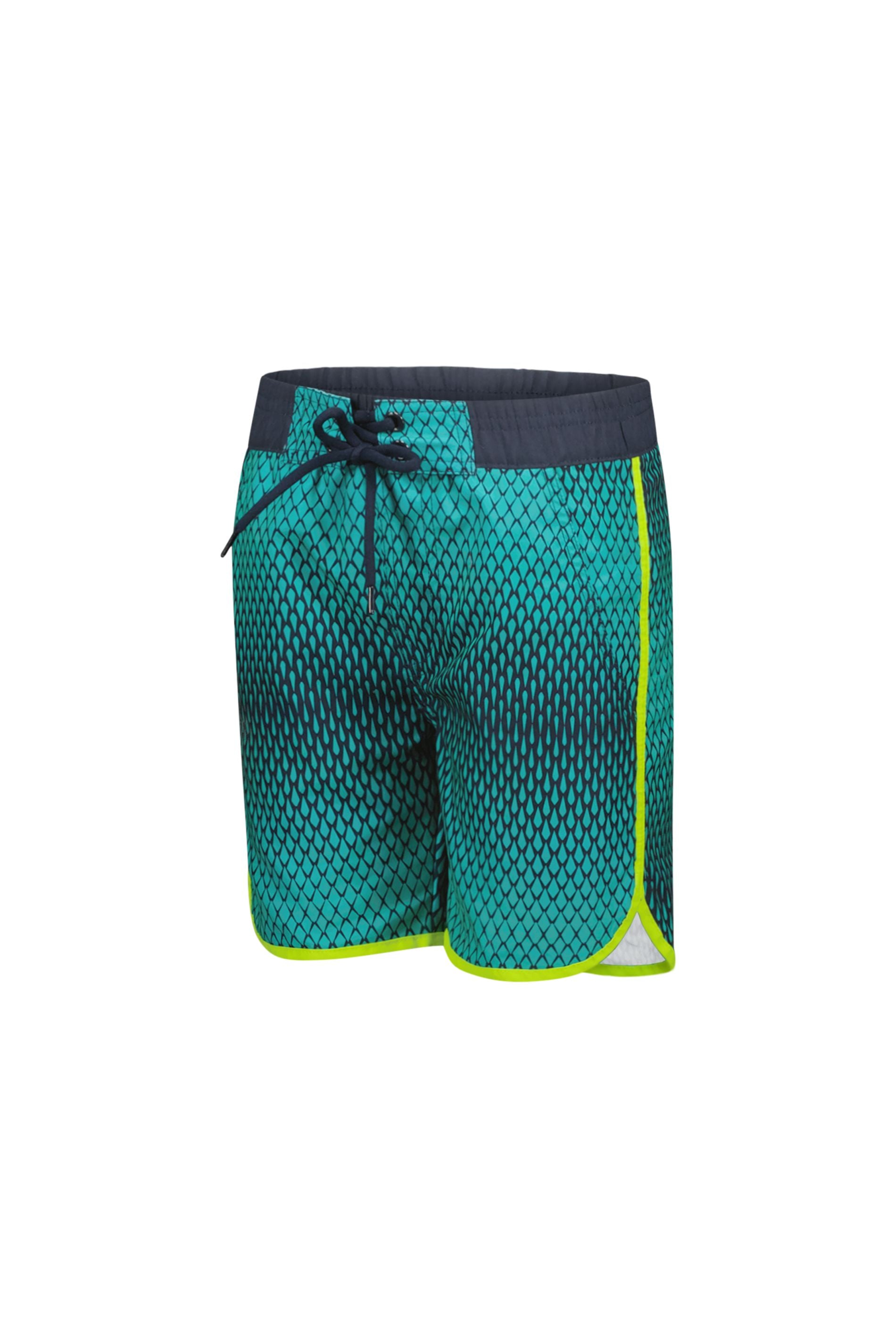 Boys woven swimshort with aop and contrast binding