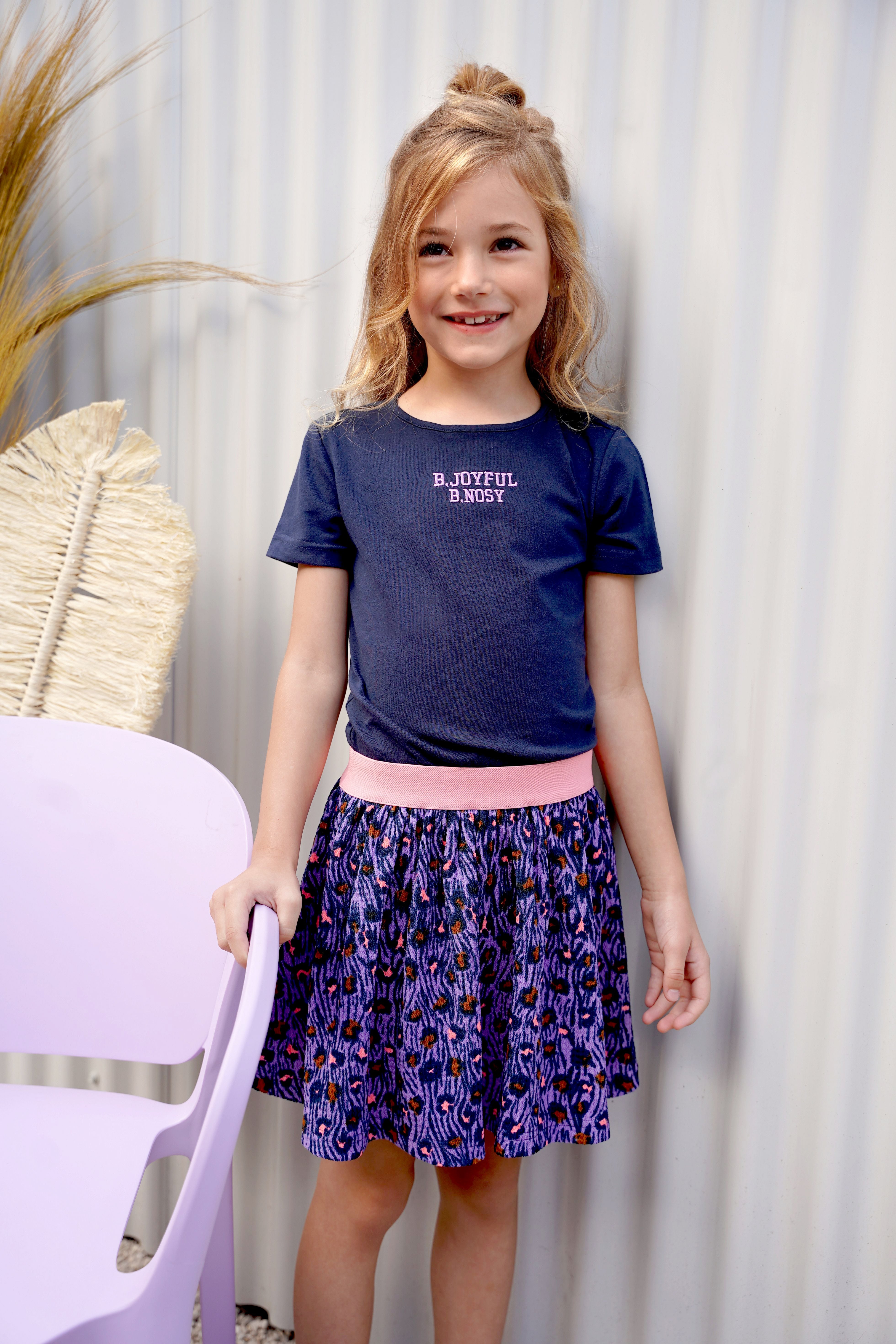 B.Nosy Girls Dress Wit Leo Skirt And Solid Jersey Top
