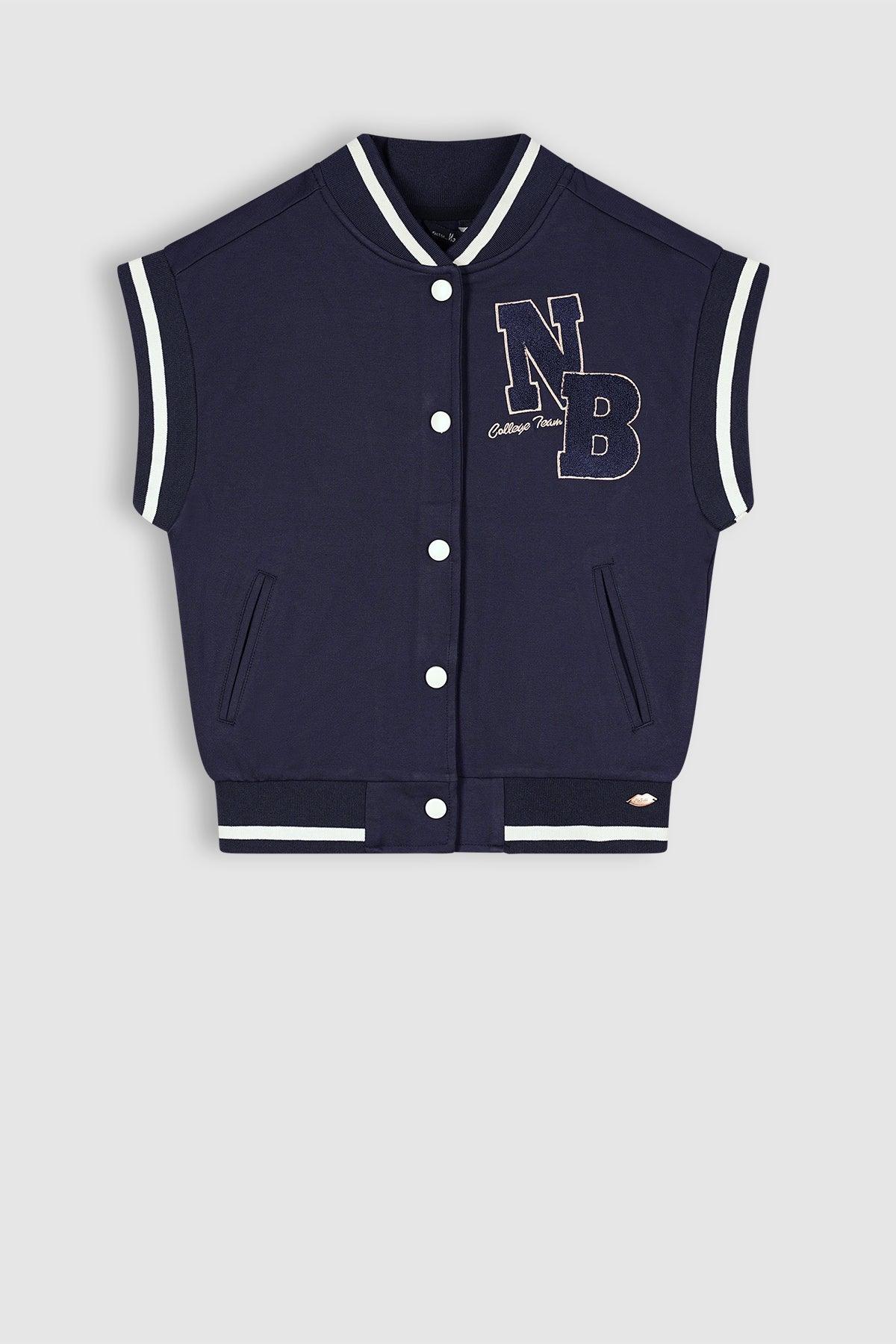 Bar Sleeveless Varsity Jacket - NoNo Kidswear