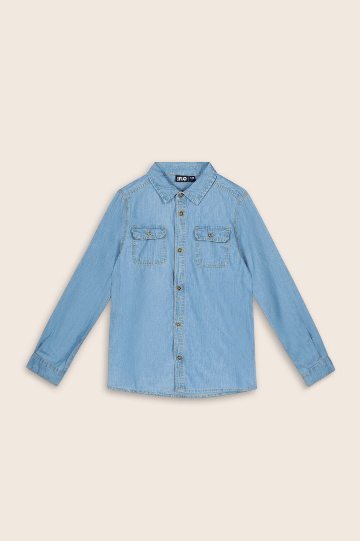 Charlie Ray Blouse Jerry Light Denim - LikeFlo