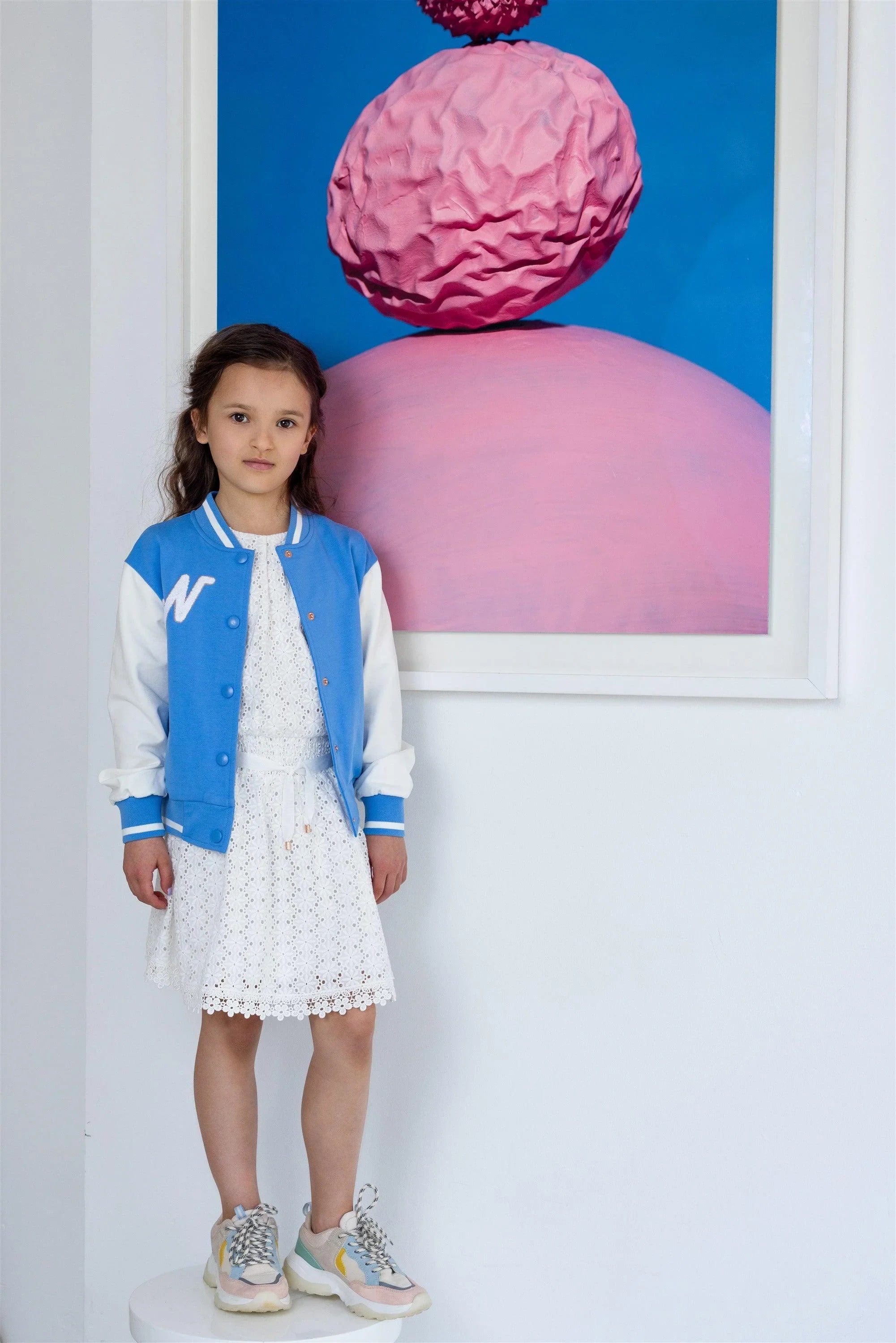 Darsy Sweat College Jasje Provence Blue - NoNo Kidswear